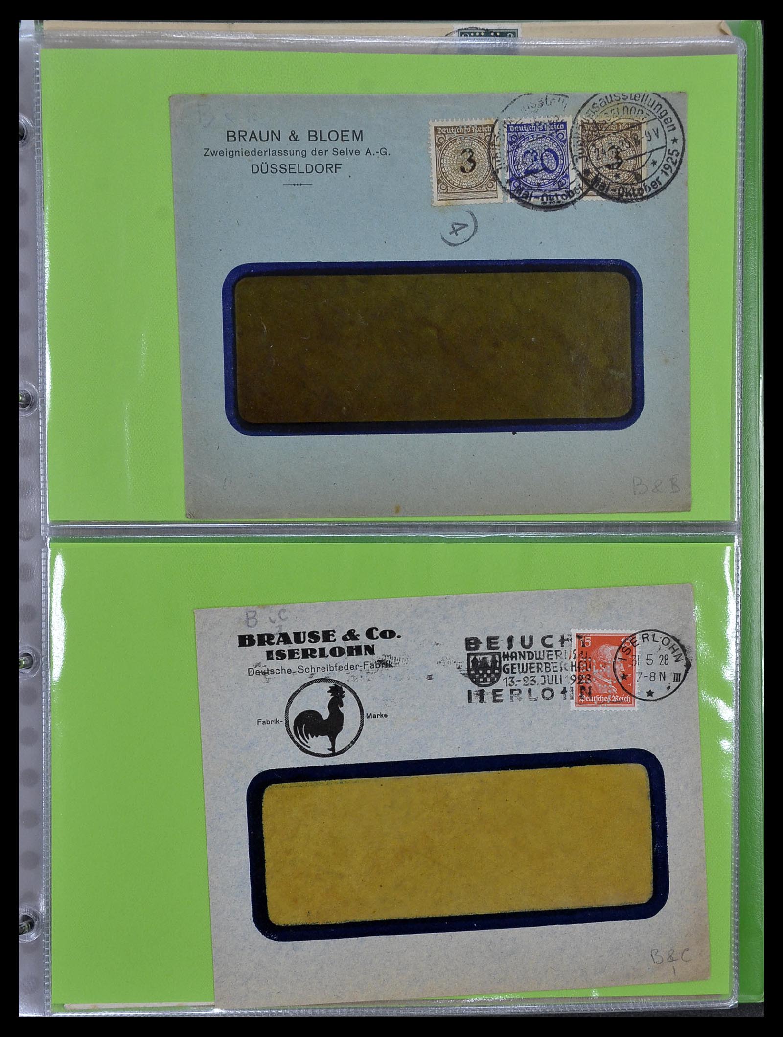 34504 015 - Postzegelverzameling 34504 Duitsland firmaperforaties op brief 1907-1