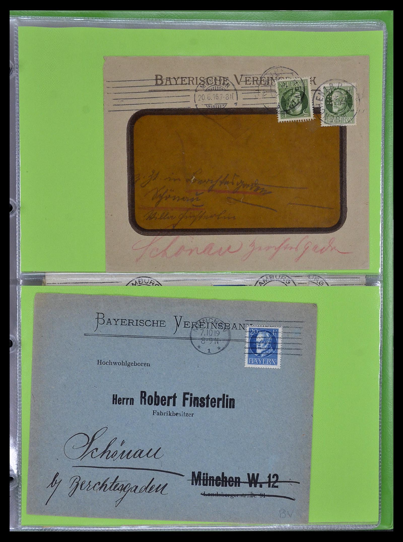 34504 030 - Postzegelverzameling 34504 Duitsland firmaperforaties op brief 1907-1