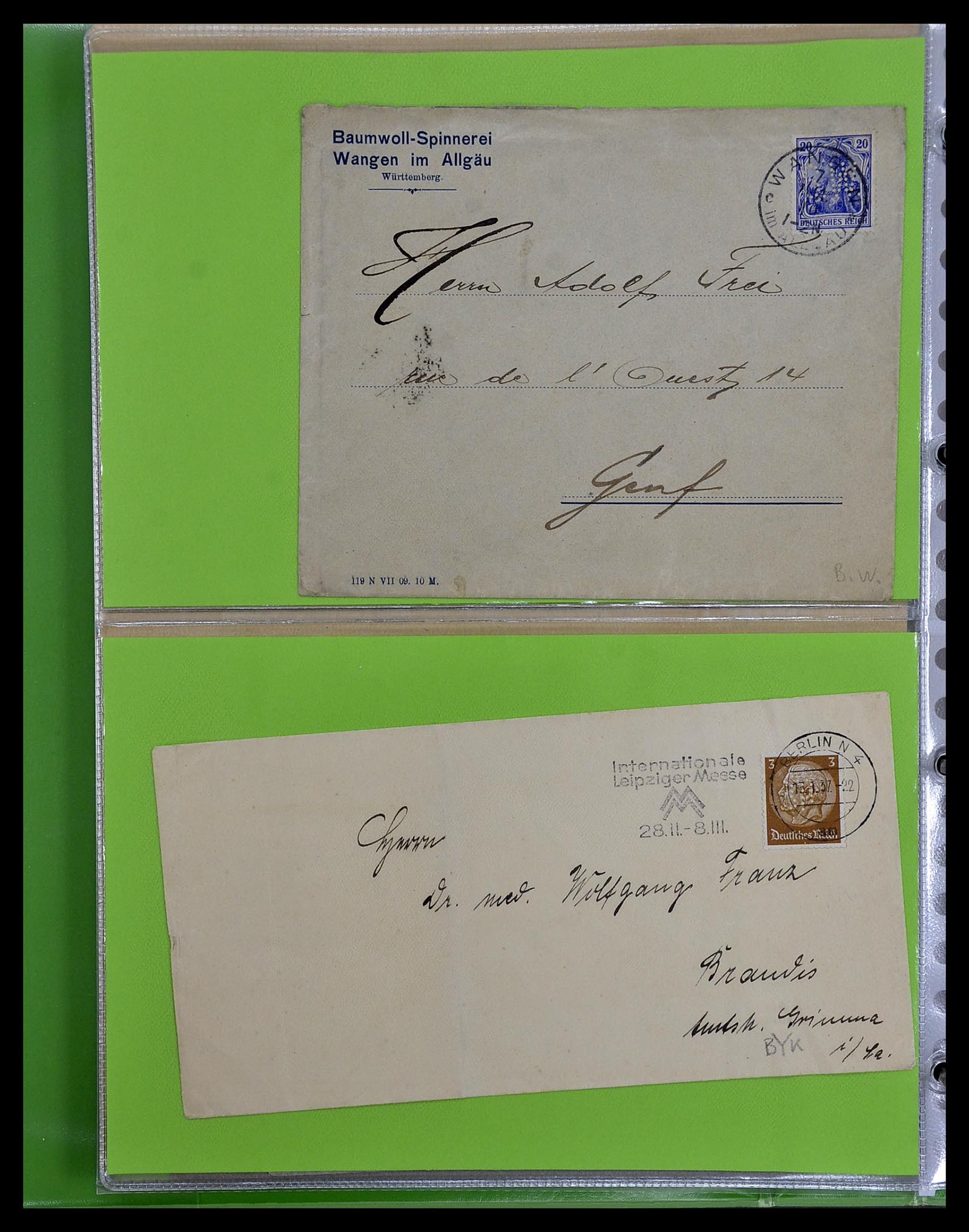 34504 031 - Postzegelverzameling 34504 Duitsland firmaperforaties op brief 1907-1