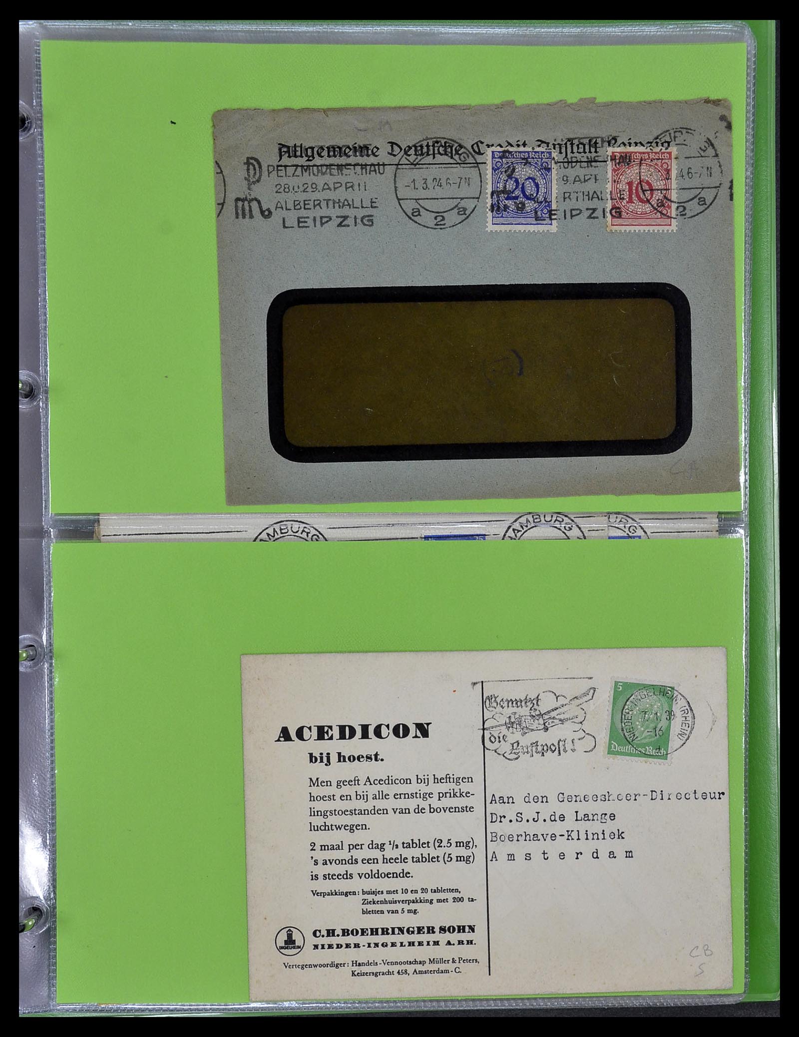 34504 032 - Postzegelverzameling 34504 Duitsland firmaperforaties op brief 1907-1
