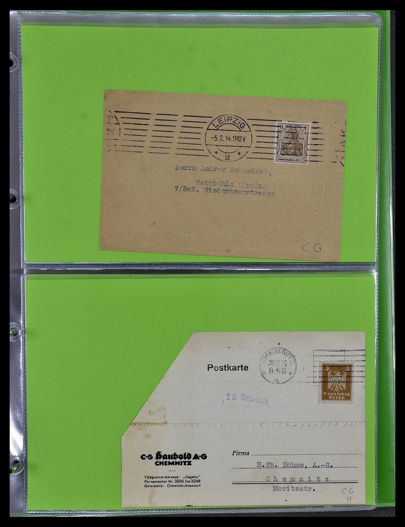 34504 036 - Postzegelverzameling 34504 Duitsland firmaperforaties op brief 1907-1