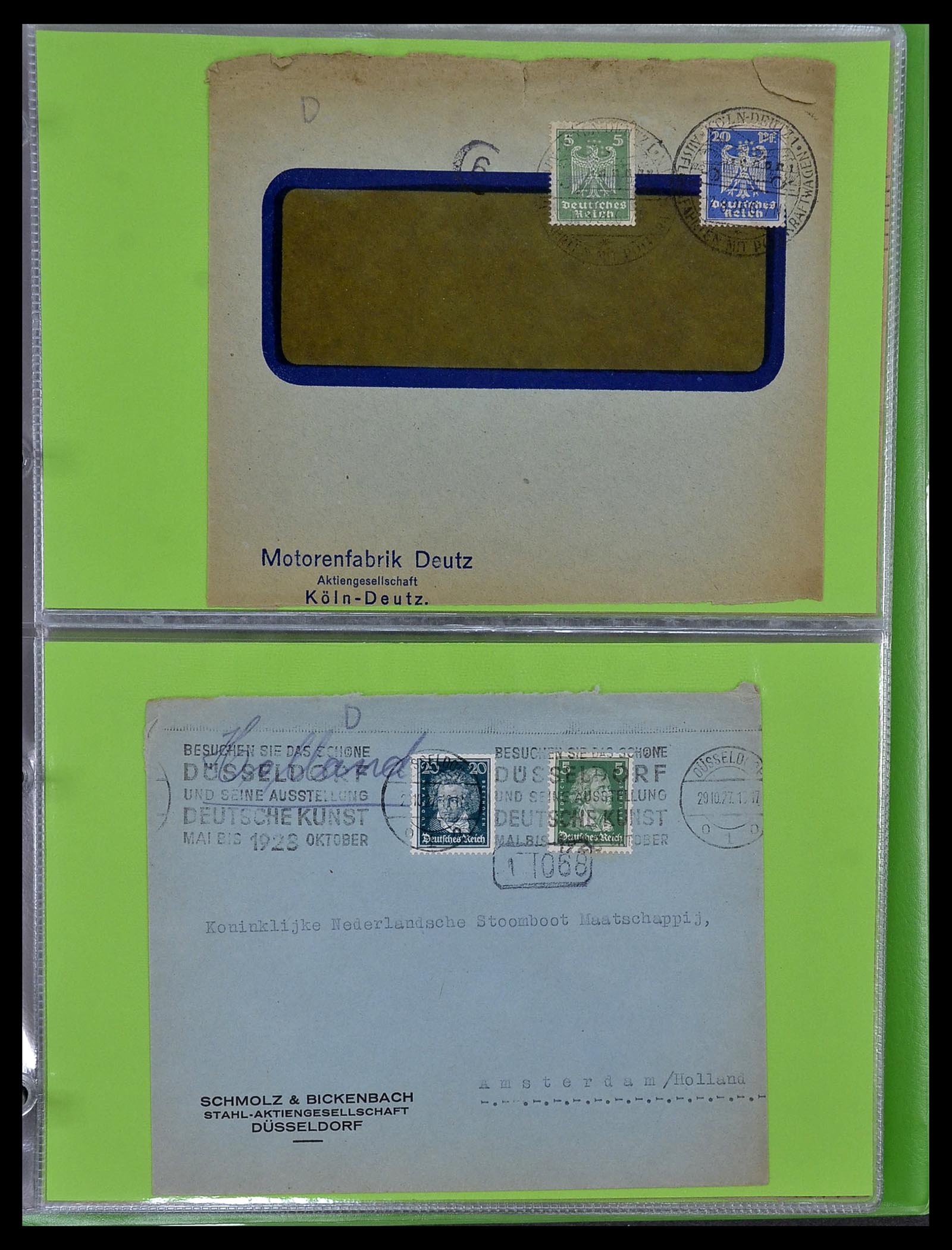 34504 043 - Stamp Collection 34504 Germany perfins on cover 1907-1936.