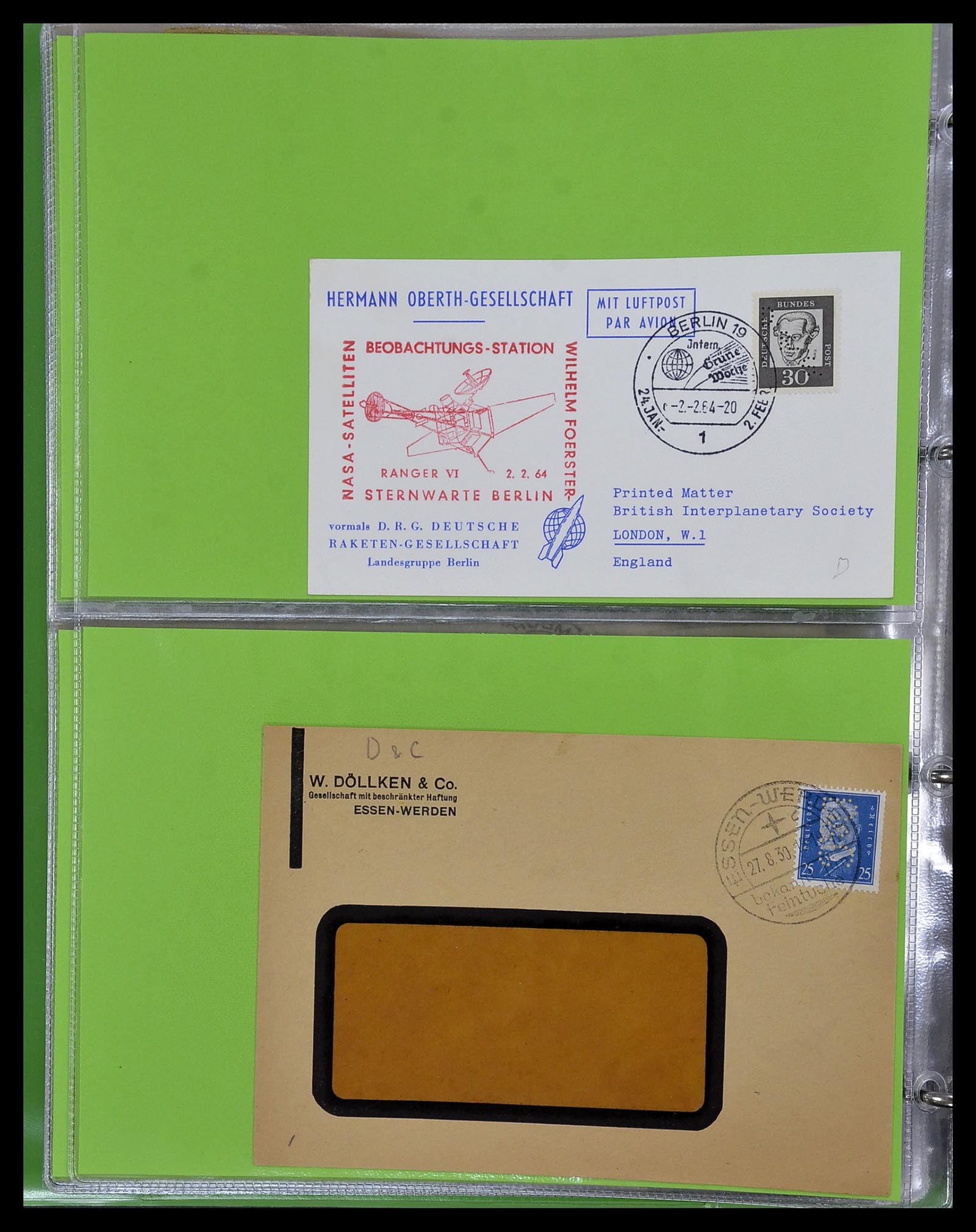 34504 044 - Postzegelverzameling 34504 Duitsland firmaperforaties op brief 1907-1