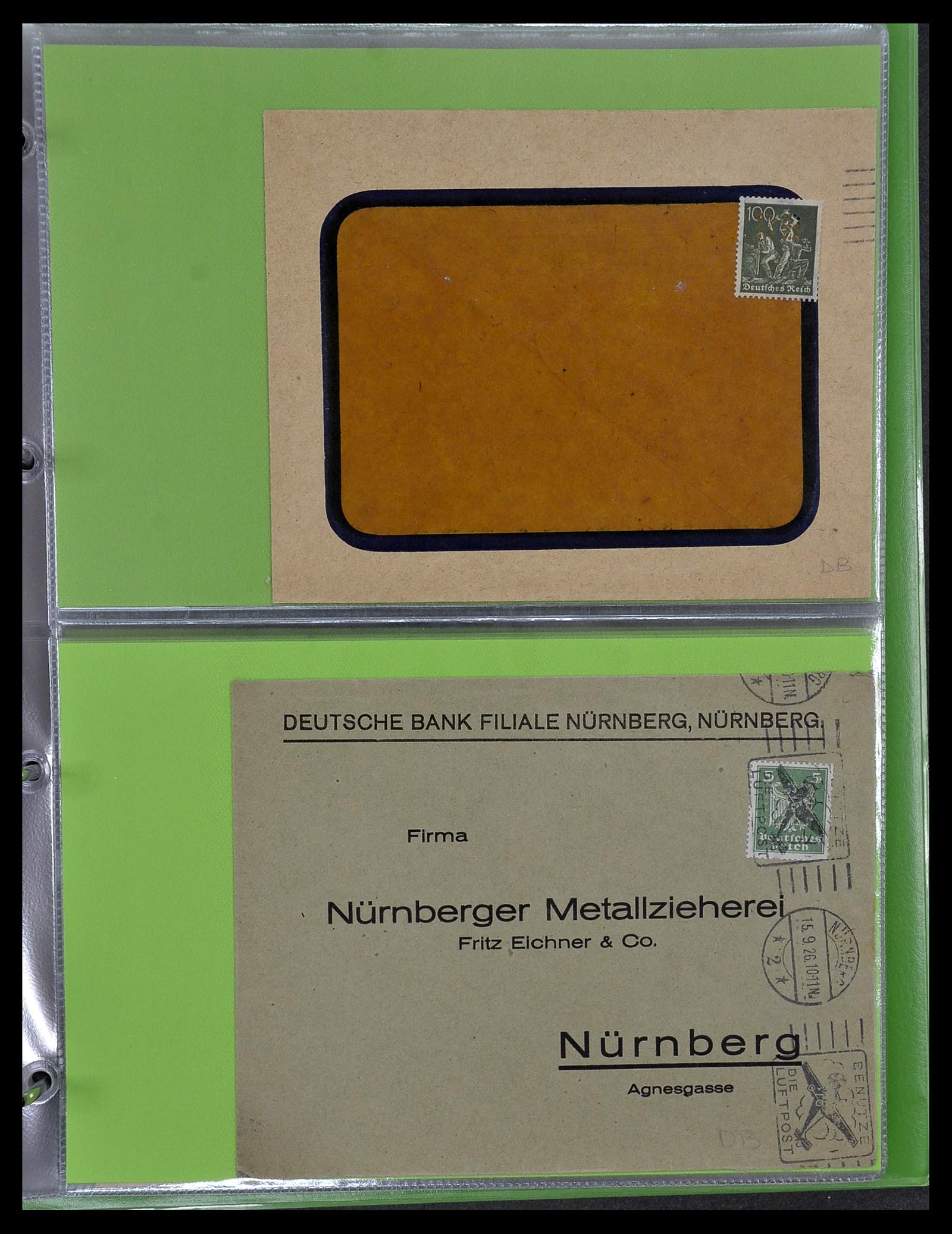 34504 045 - Postzegelverzameling 34504 Duitsland firmaperforaties op brief 1907-1