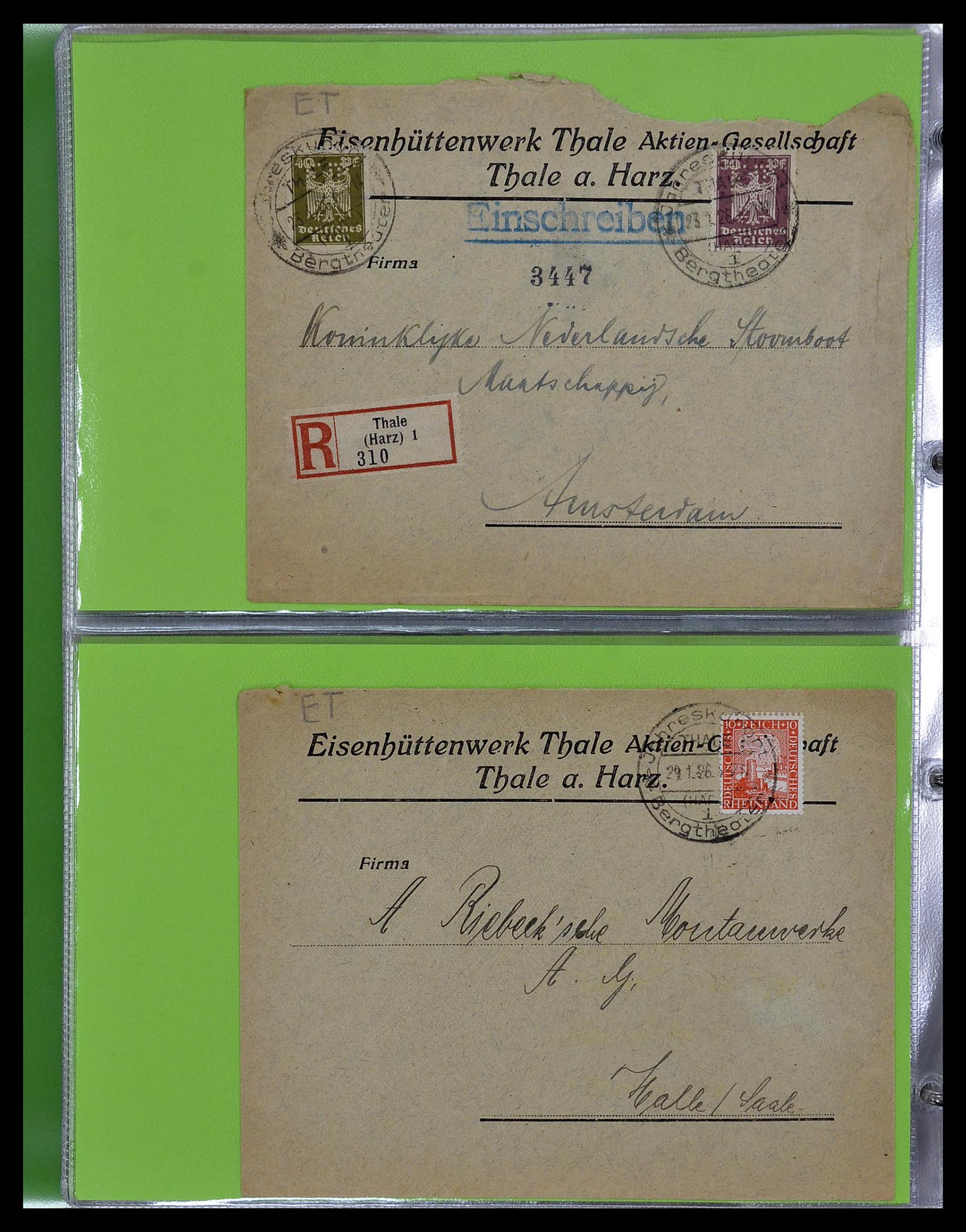 34504 062 - Stamp Collection 34504 Germany perfins on cover 1907-1936.