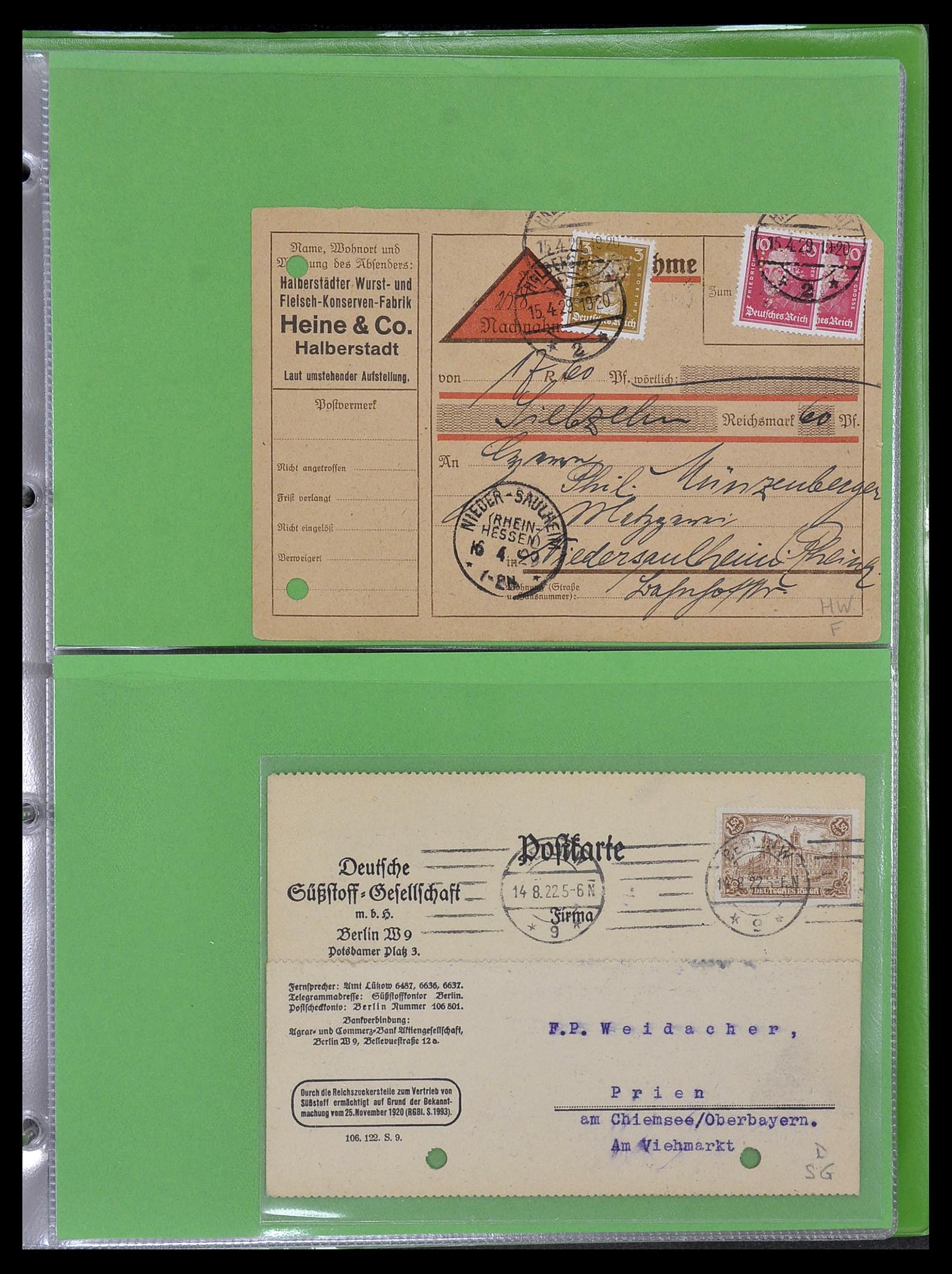 34504 097 - Stamp Collection 34504 Germany perfins on cover 1907-1936.