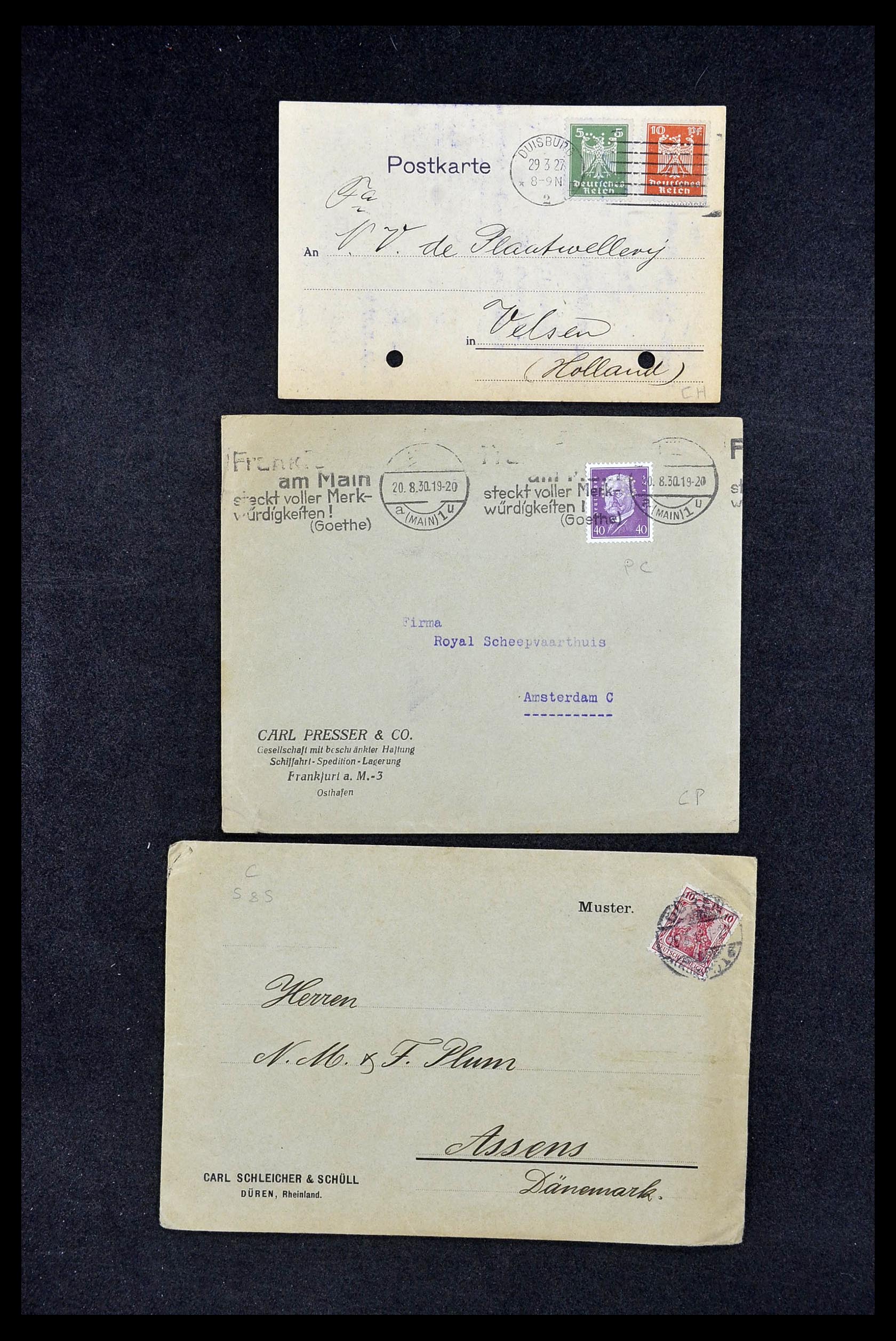 34504 226 - Stamp Collection 34504 Germany perfins on cover 1907-1936.