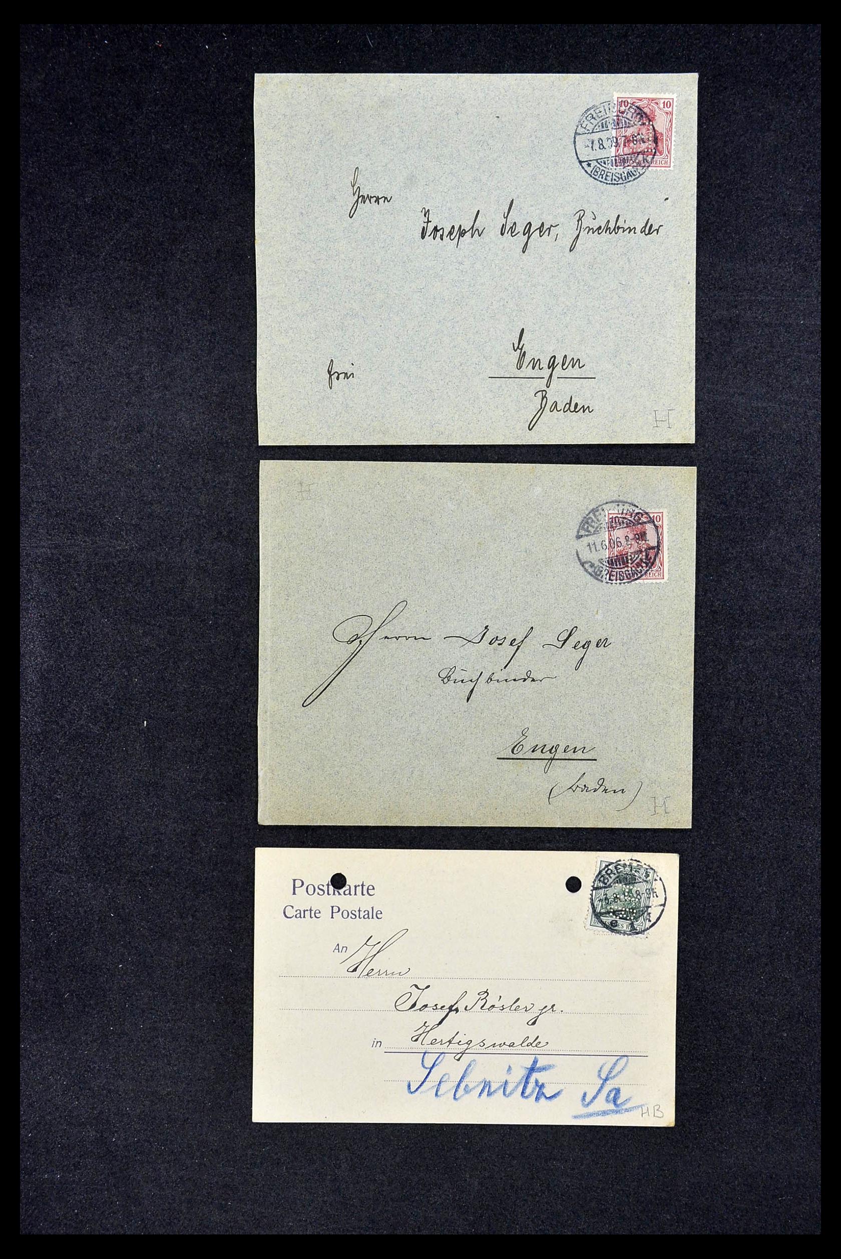 34504 237 - Stamp Collection 34504 Germany perfins on cover 1907-1936.
