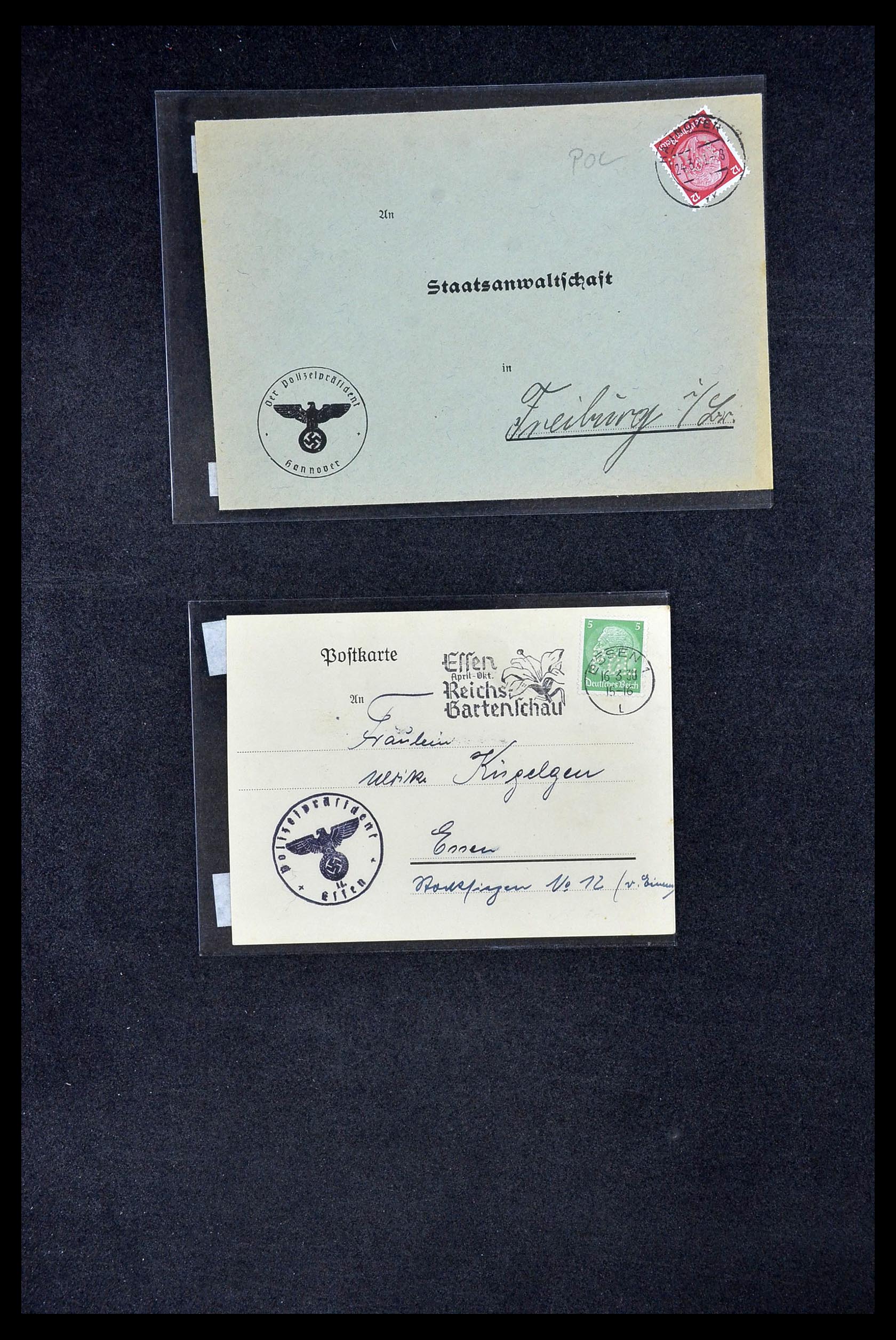34504 247 - Stamp Collection 34504 Germany perfins on cover 1907-1936.