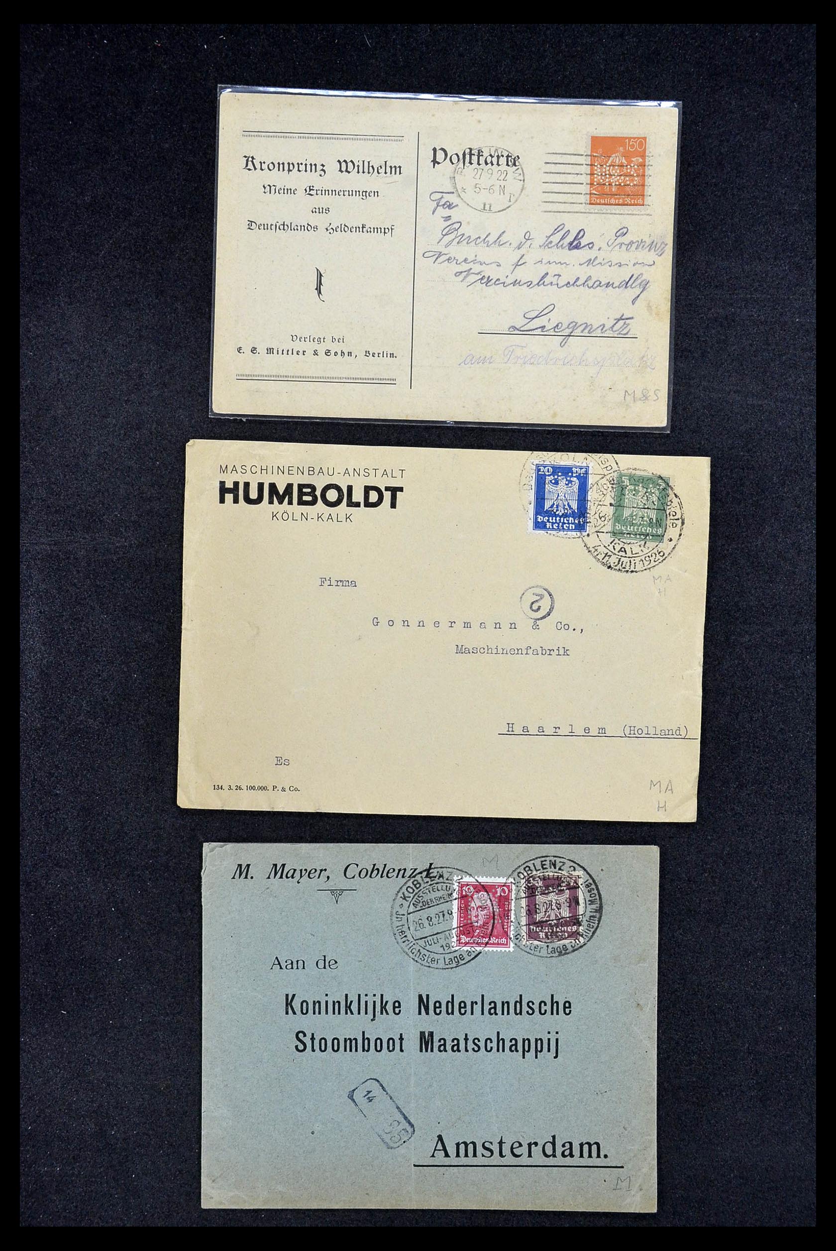 34504 249 - Postzegelverzameling 34504 Duitsland firmaperforaties op brief 1907-1