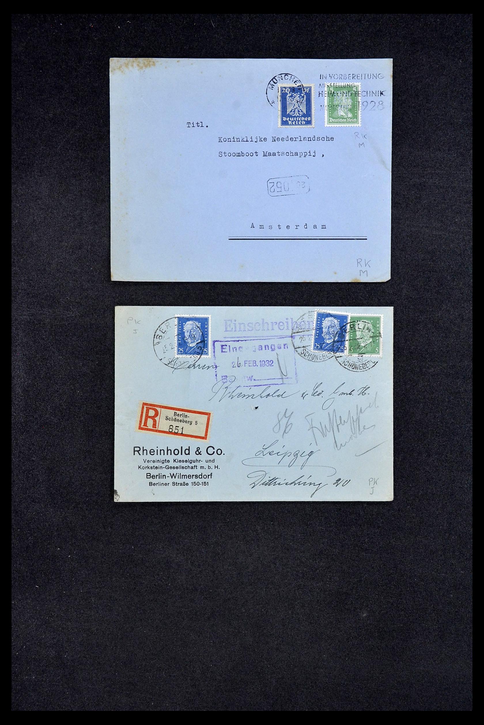 34504 259 - Postzegelverzameling 34504 Duitsland firmaperforaties op brief 1907-1