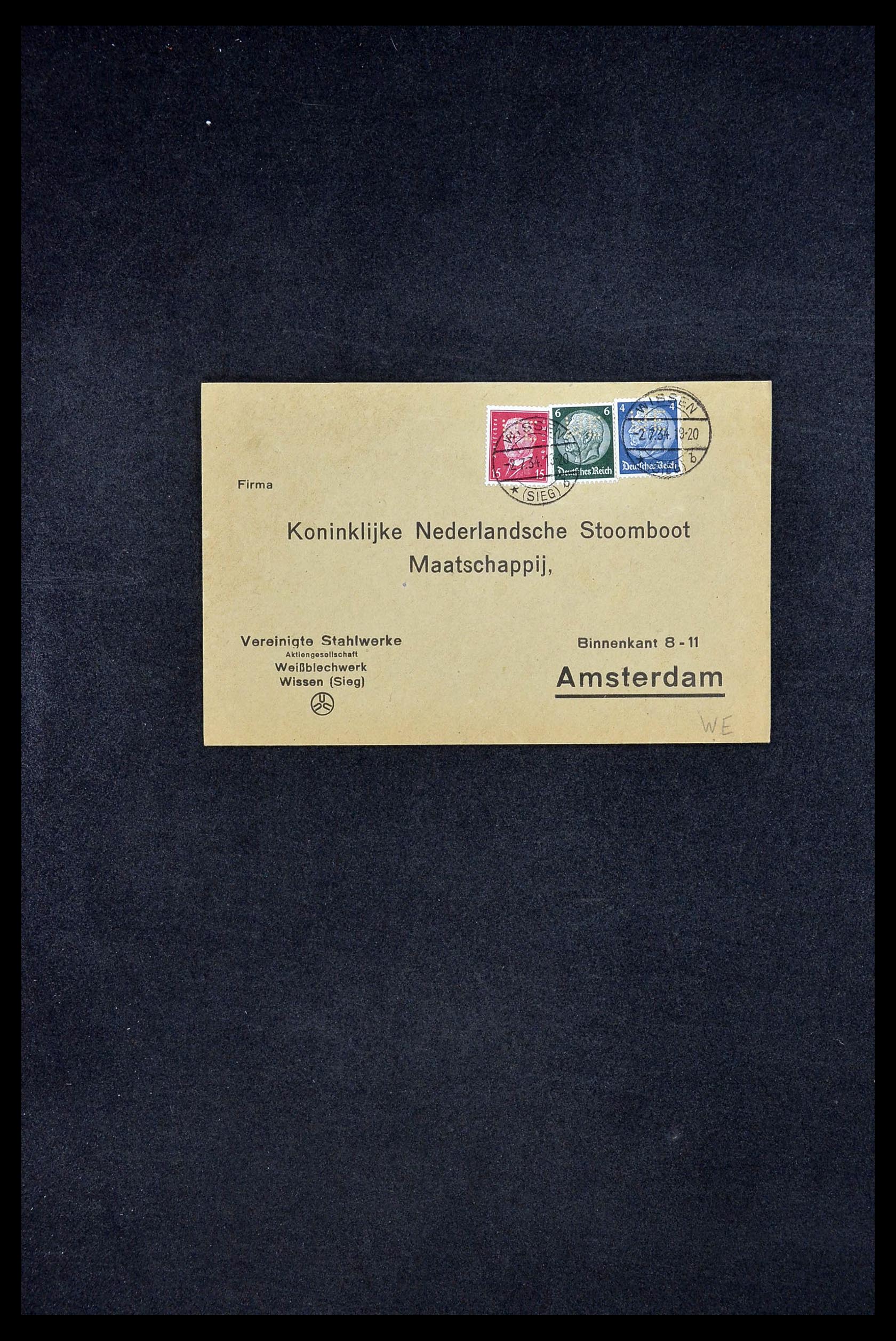 34504 264 - Postzegelverzameling 34504 Duitsland firmaperforaties op brief 1907-1
