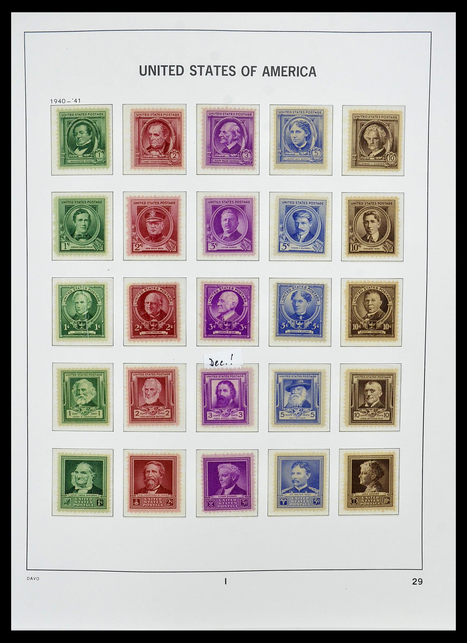 34510 010 - Postzegelverzameling 34510 USA 1927-1994.