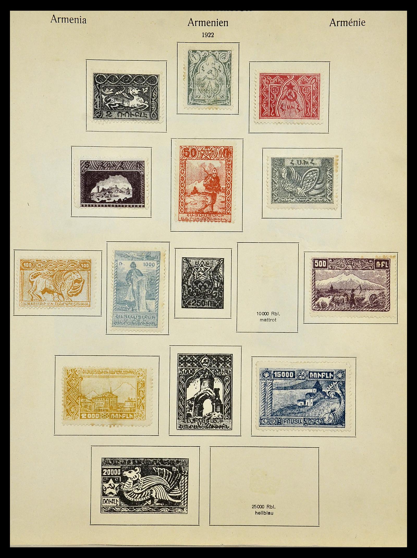 34512 019 - Postzegelverzameling 34512 Russische gebieden 1918-1922.
