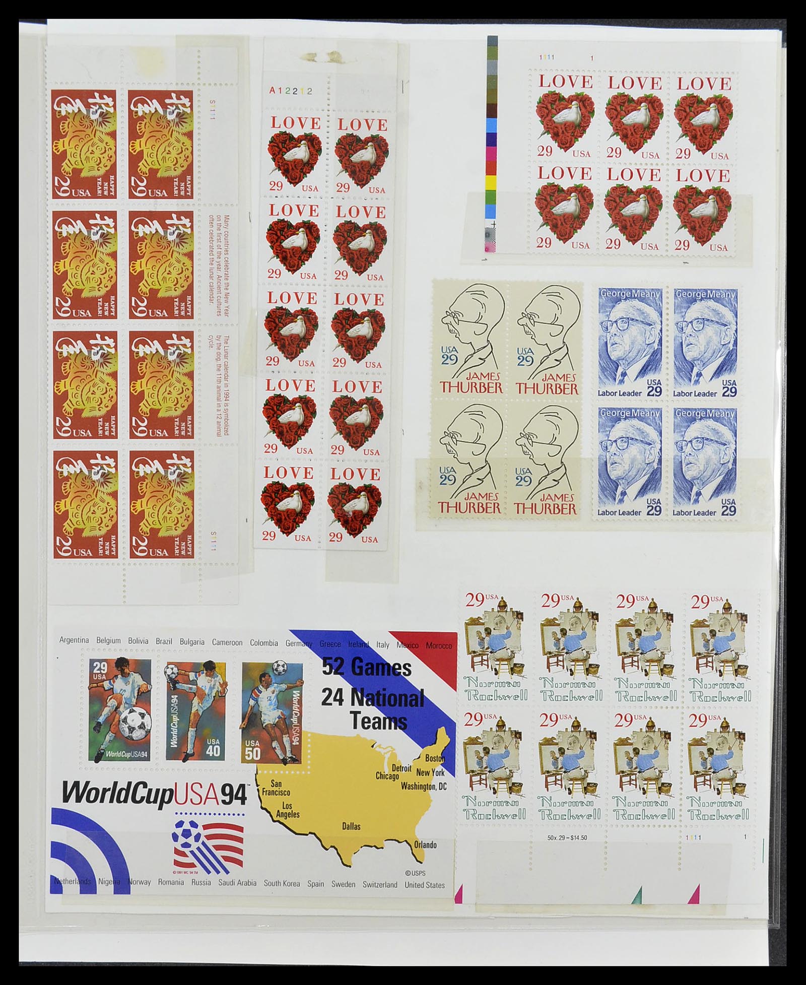 34513 163 - Postzegelverzameling 34513 USA 1945-1995.