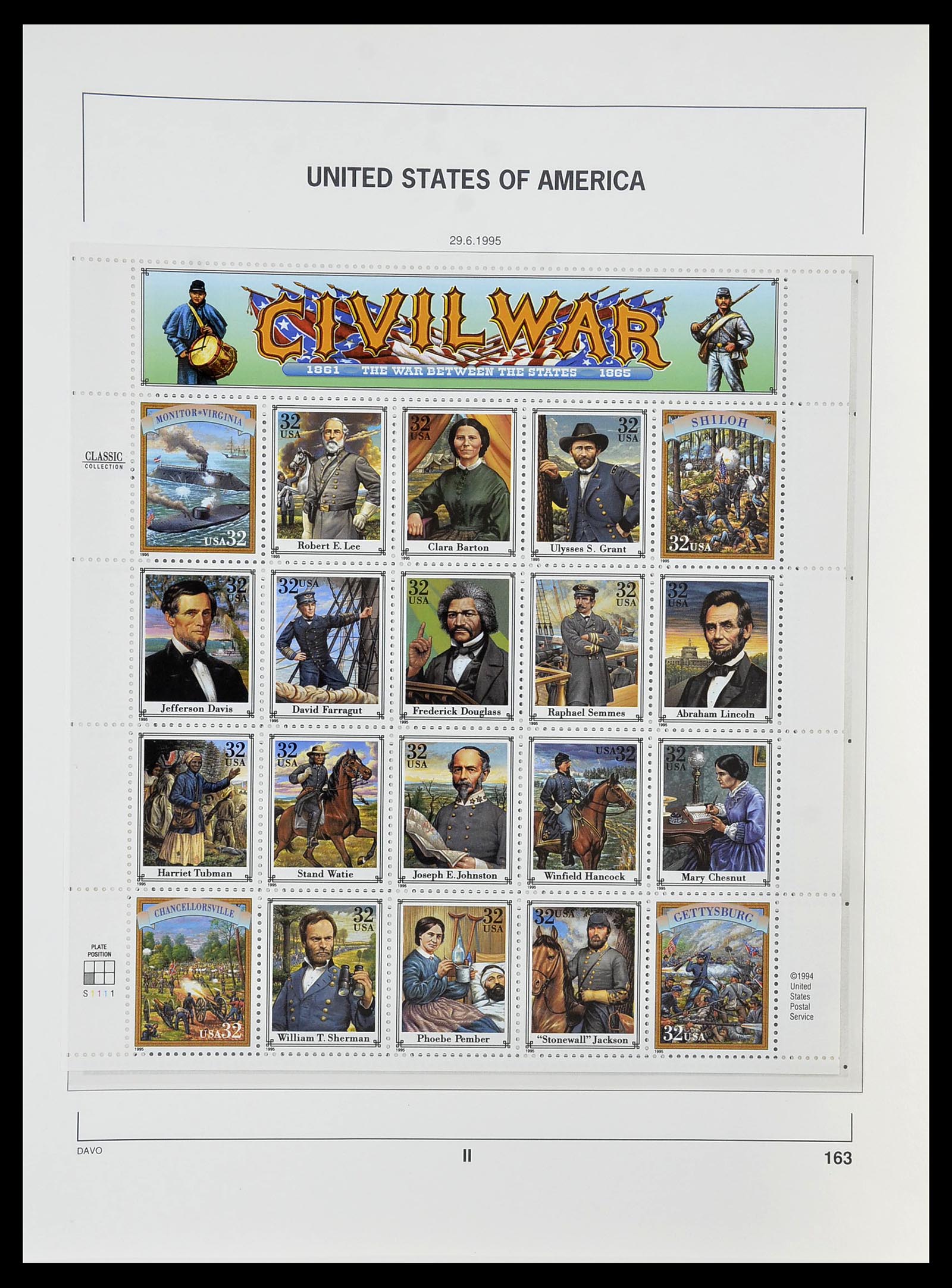 34513 187 - Postzegelverzameling 34513 USA 1945-1995.