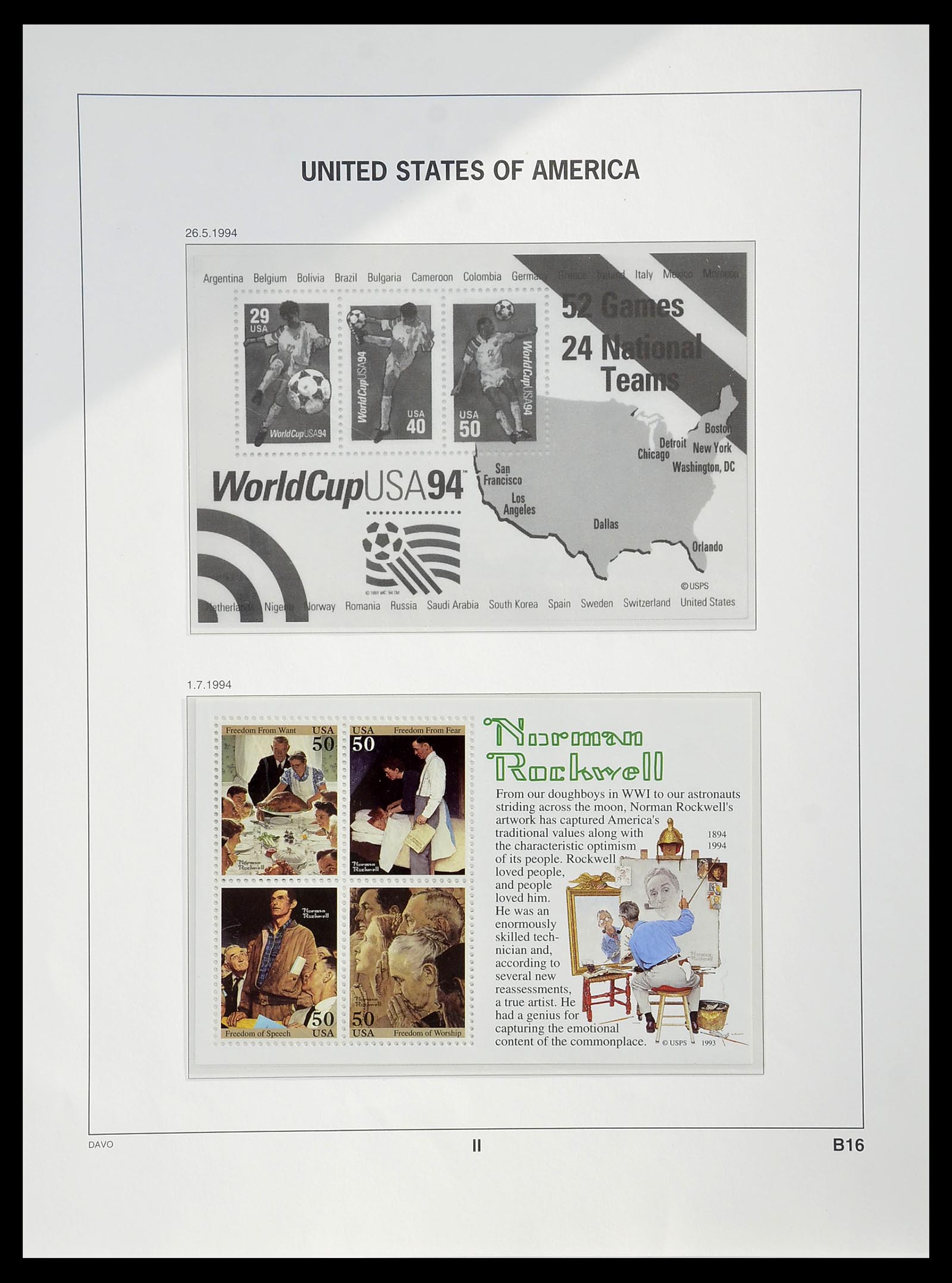34513 205 - Postzegelverzameling 34513 USA 1945-1995.