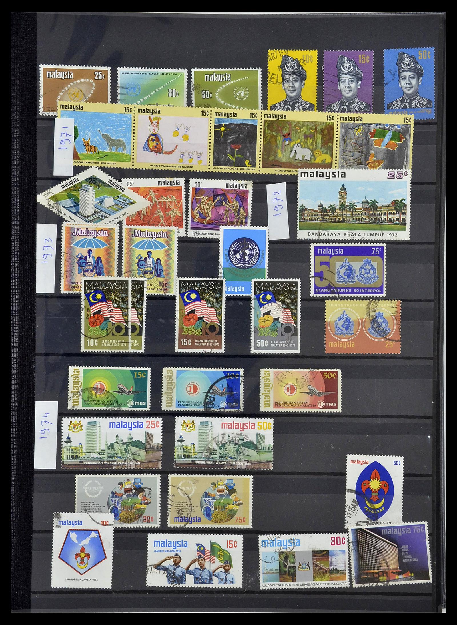 34514 051 - Postzegelverzameling 34514 Maleisië en Singapore 1945-2008.
