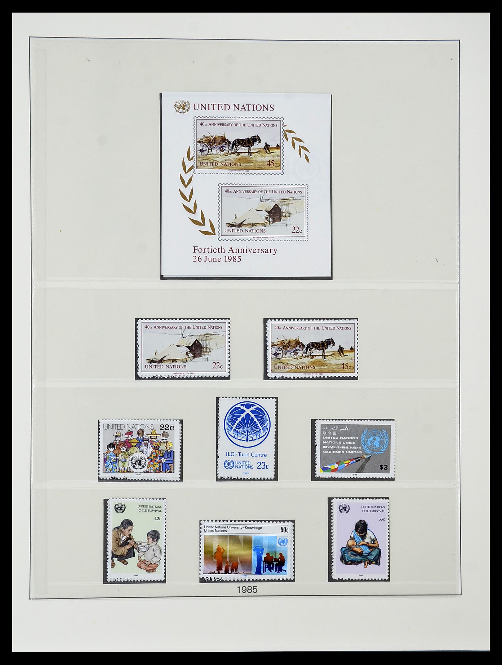 34515 090 - Postzegelverzameling 34515 Verenigde Naties 1951-2005.
