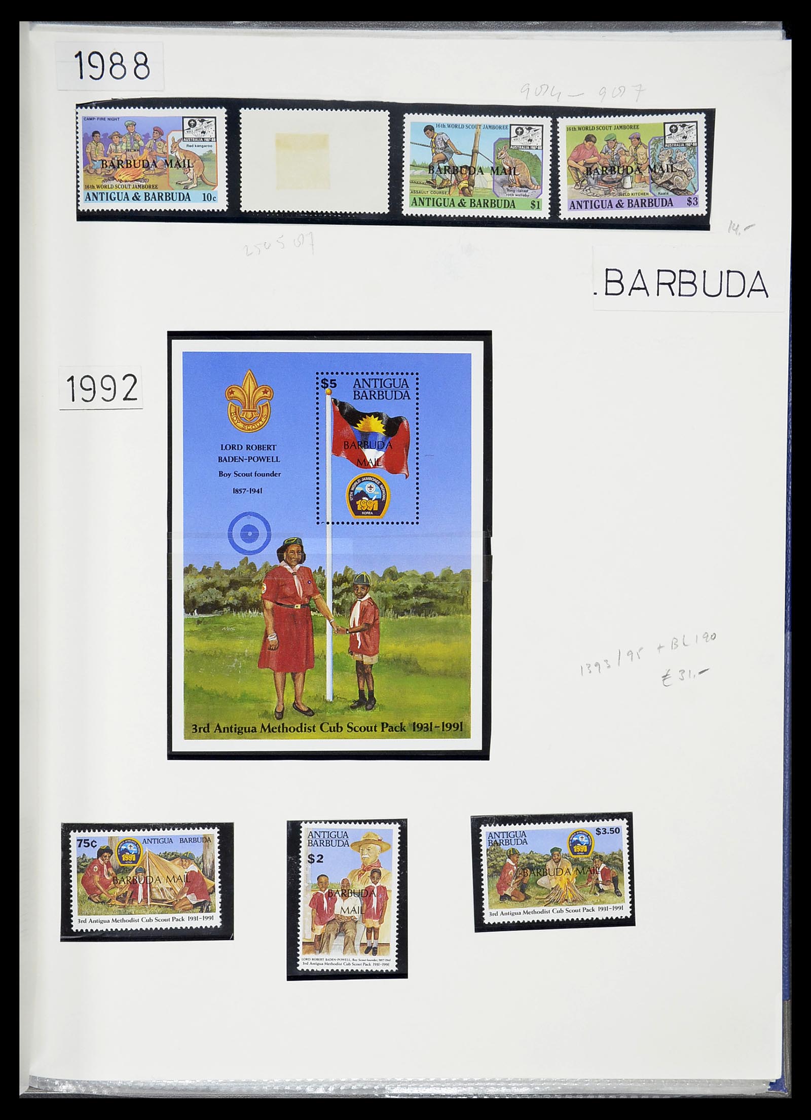 34516 059 - Postzegelverzameling 34516 Motief Scouting 1931-2007.
