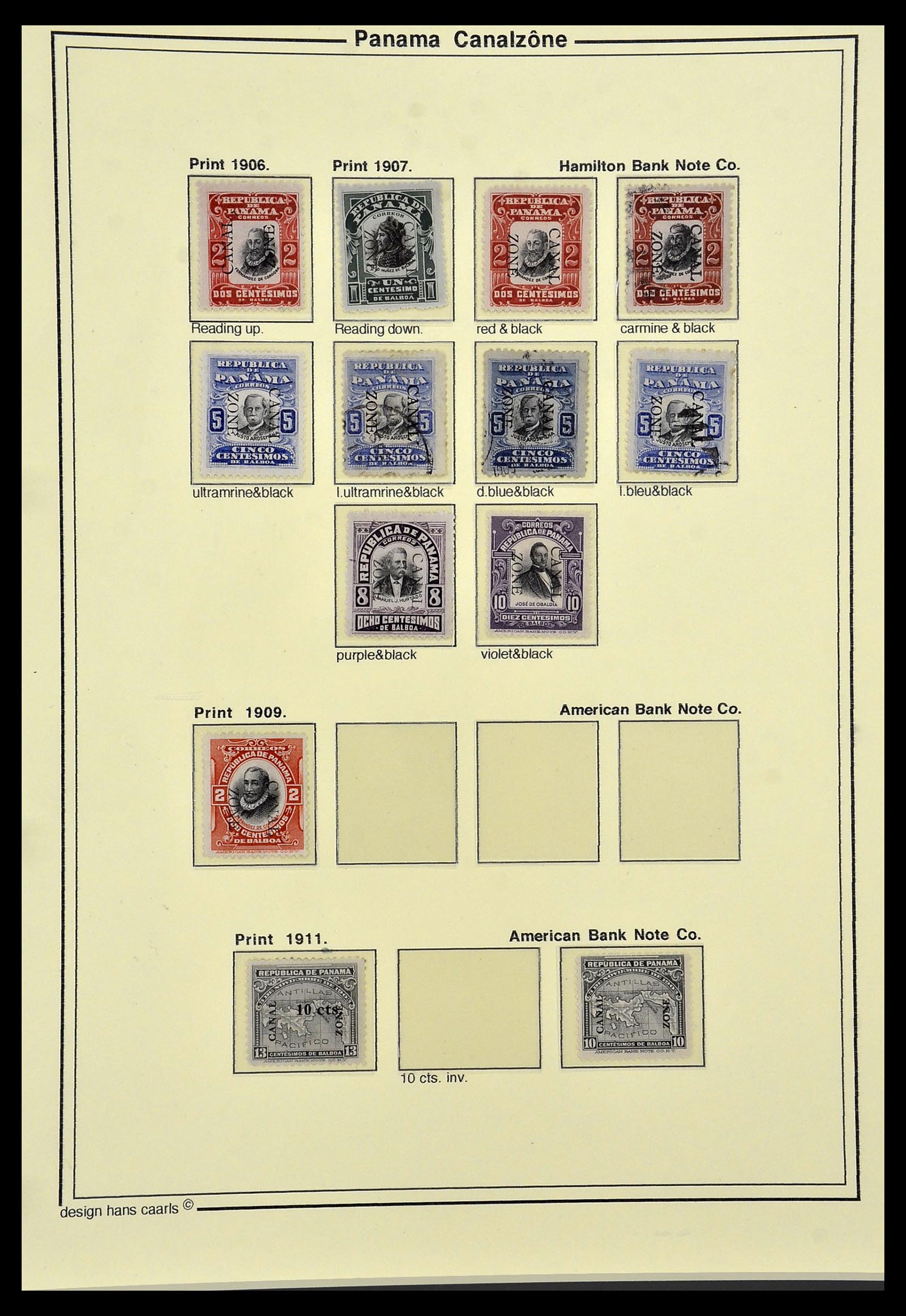 34521 004 - Postzegelverzameling 34521 USA kanaalzone 1904-1951.