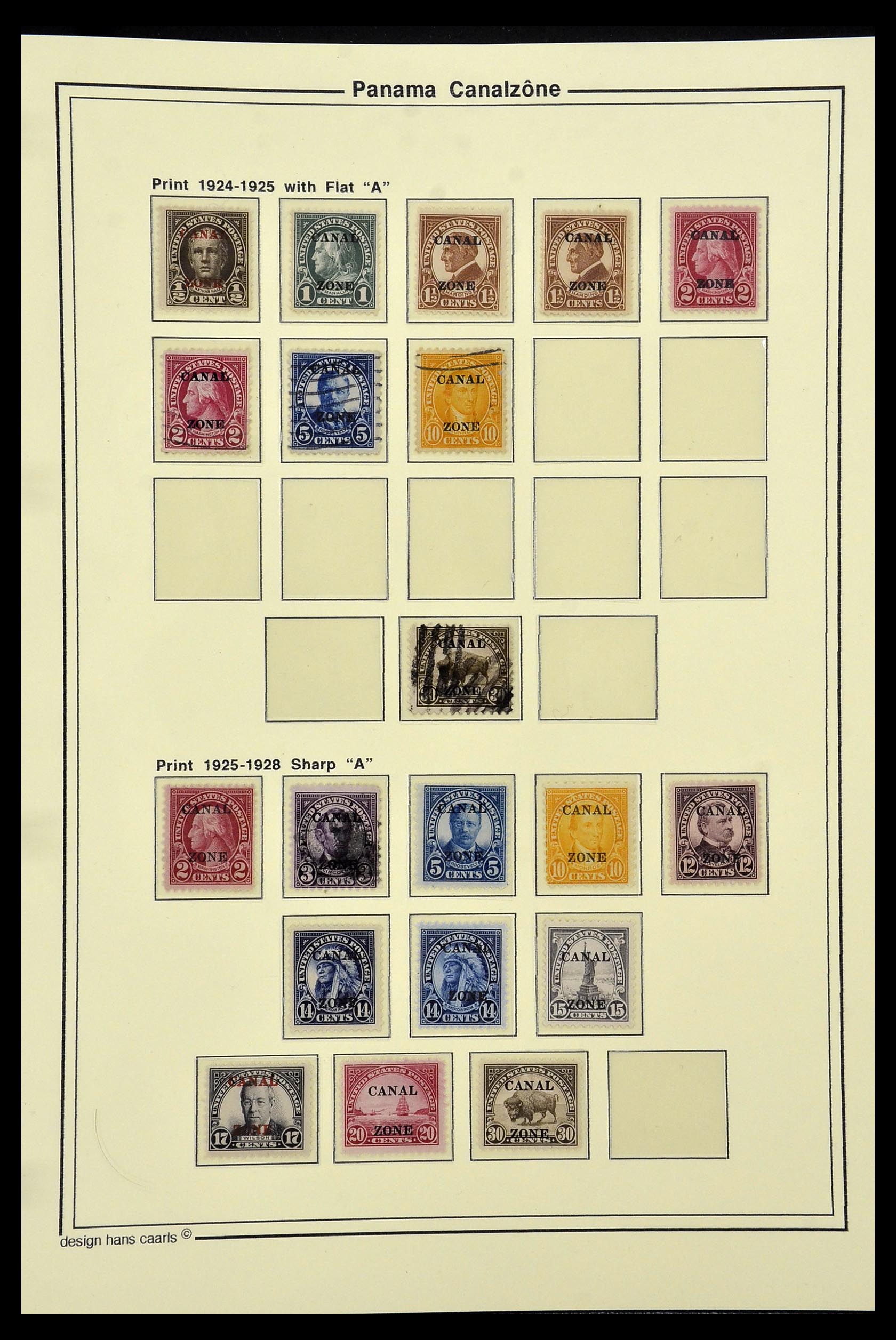 34521 007 - Postzegelverzameling 34521 USA kanaalzone 1904-1951.