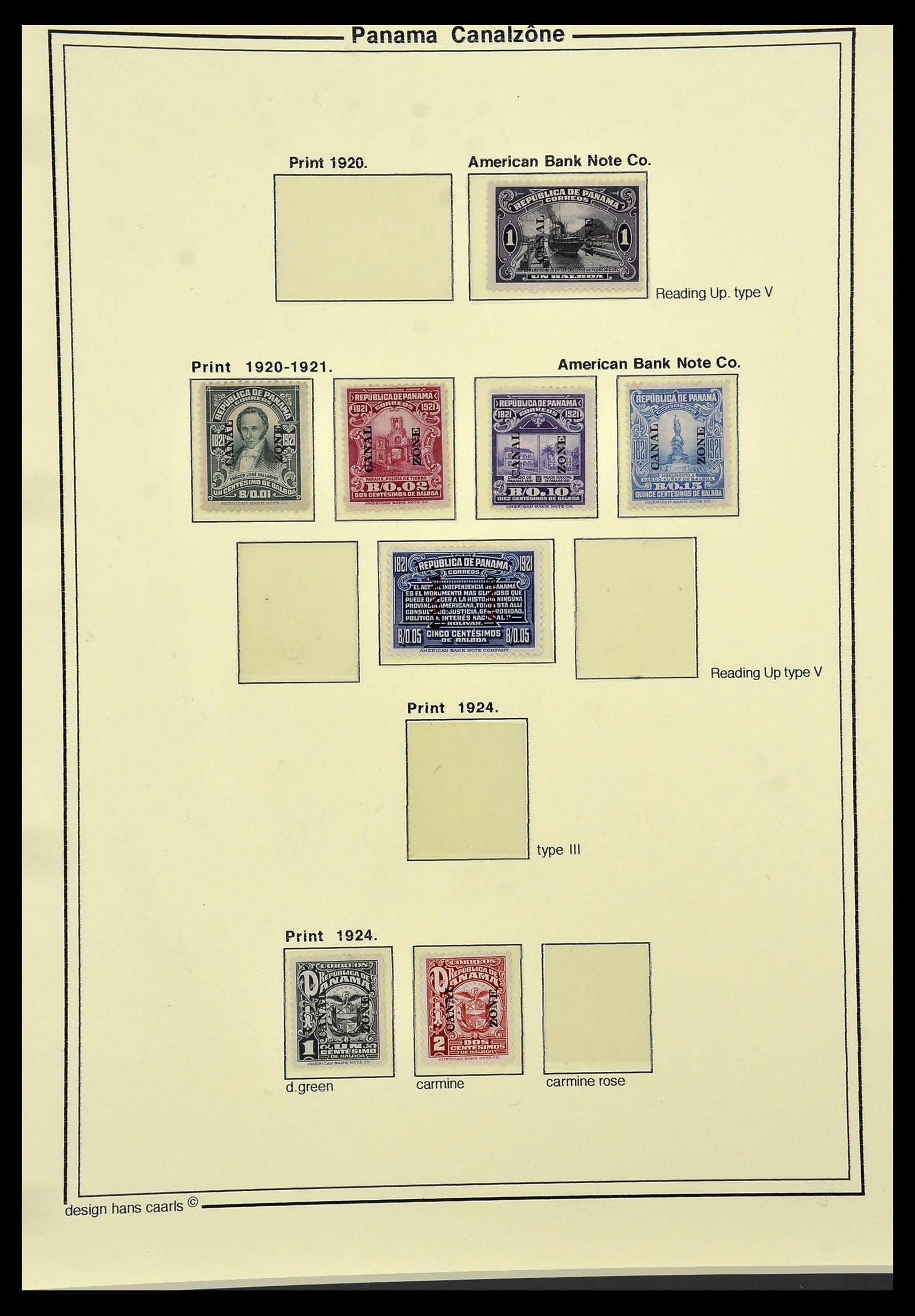 34521 008 - Postzegelverzameling 34521 USA kanaalzone 1904-1951.