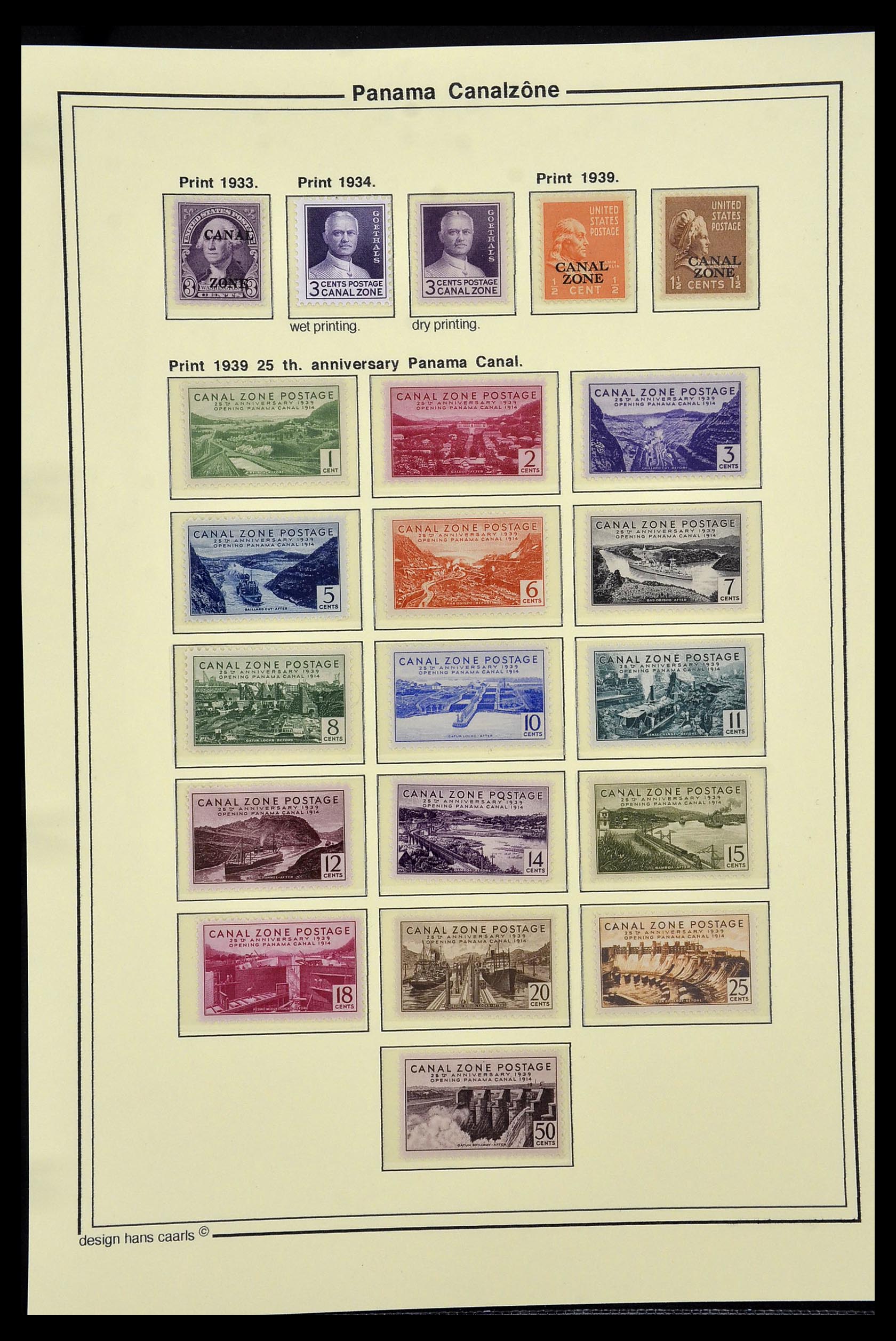 34521 010 - Postzegelverzameling 34521 USA kanaalzone 1904-1951.