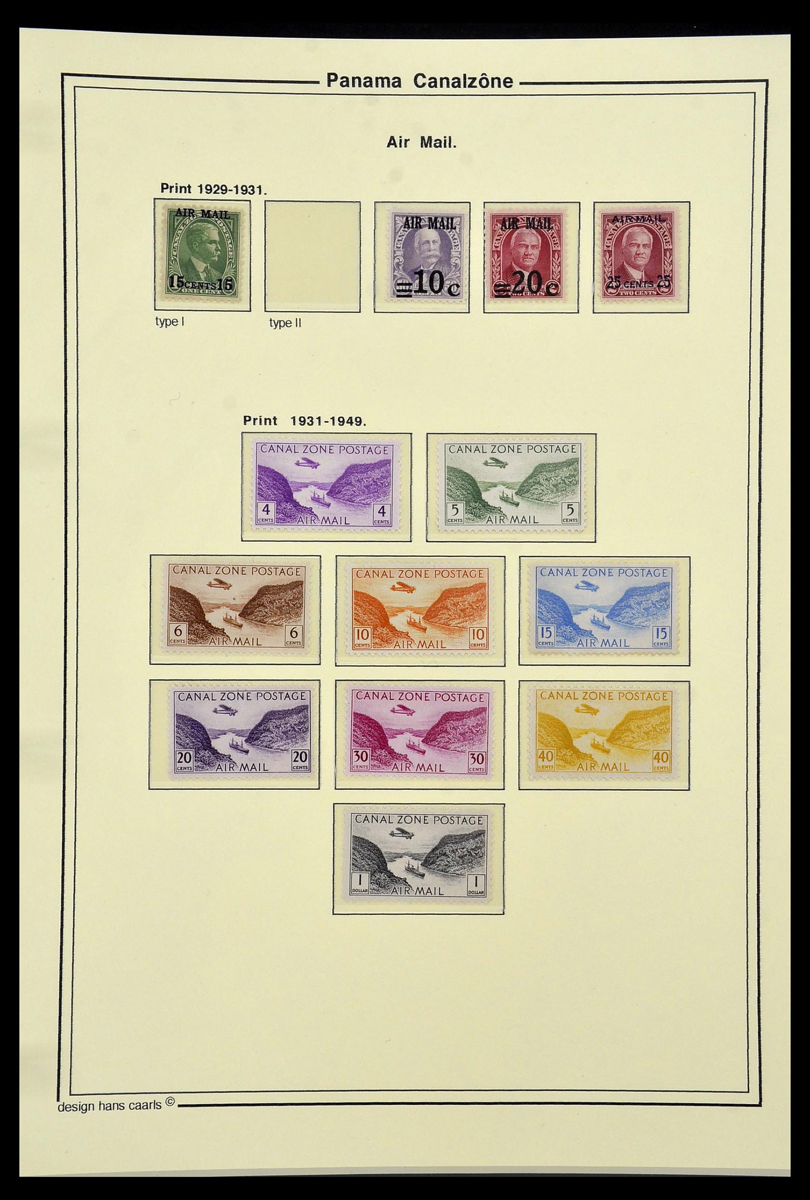 34521 011 - Stamp Collection 34521 USA canal zone 1904-1951.
