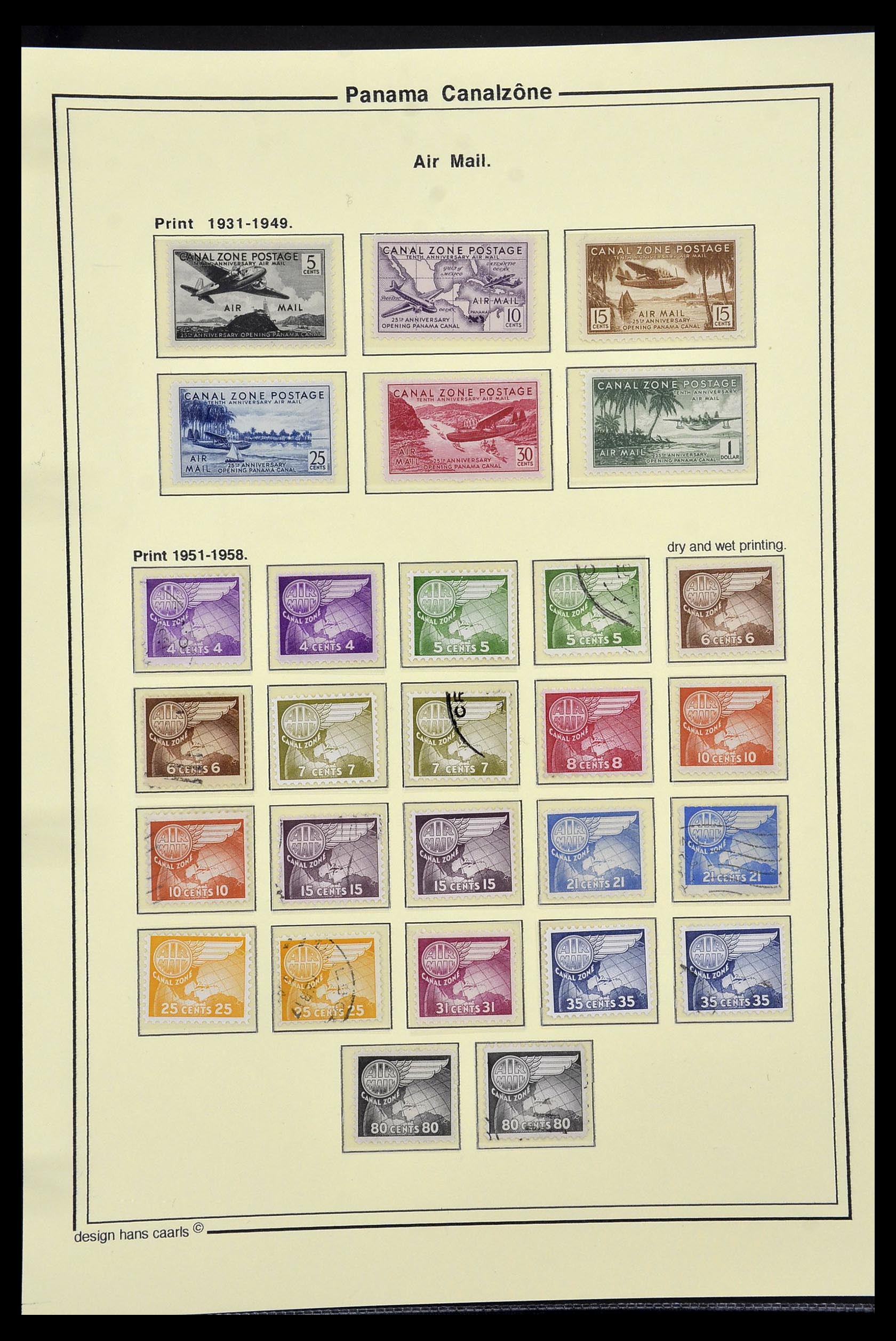 34521 012 - Stamp Collection 34521 USA canal zone 1904-1951.