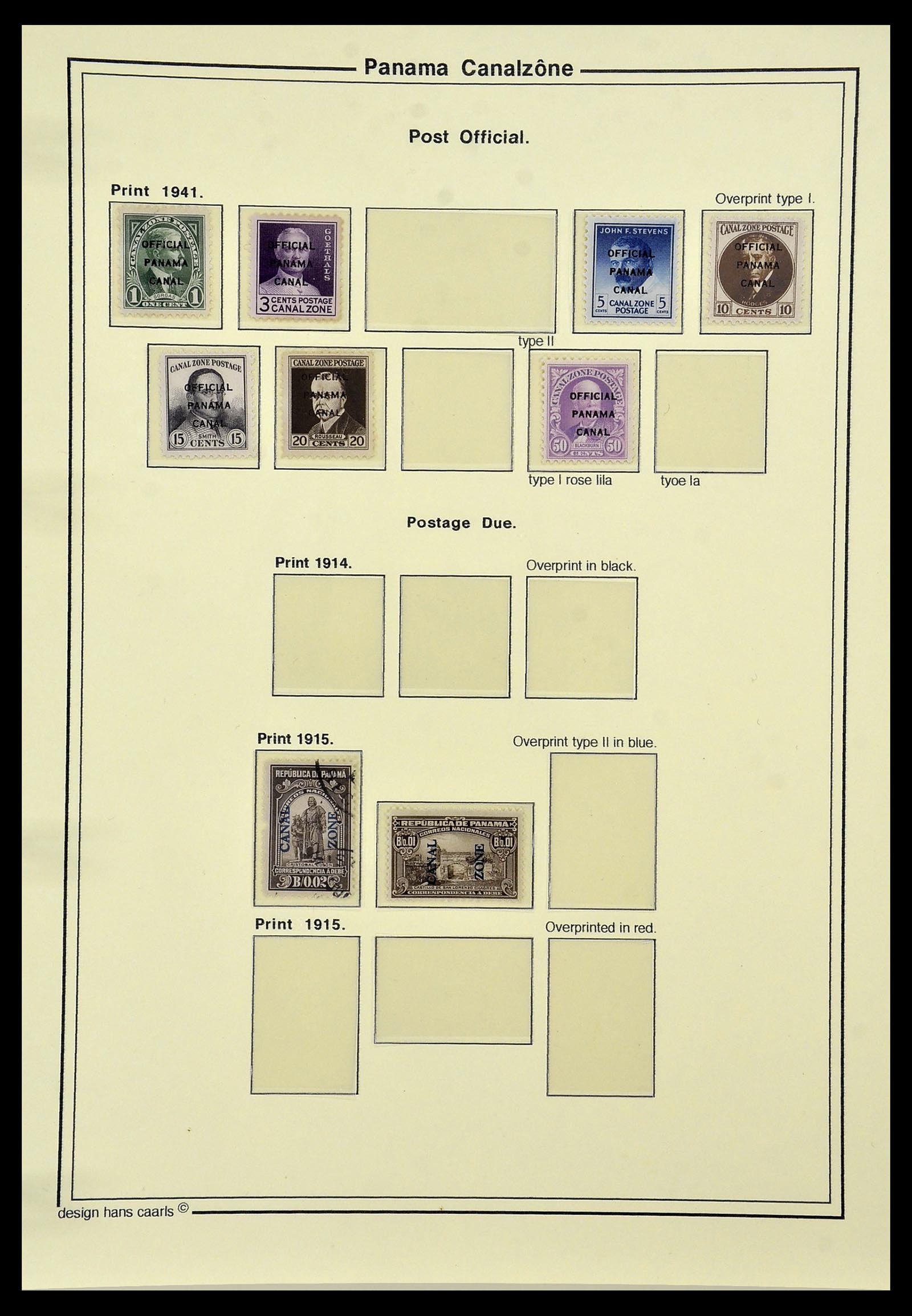 34521 014 - Postzegelverzameling 34521 USA kanaalzone 1904-1951.