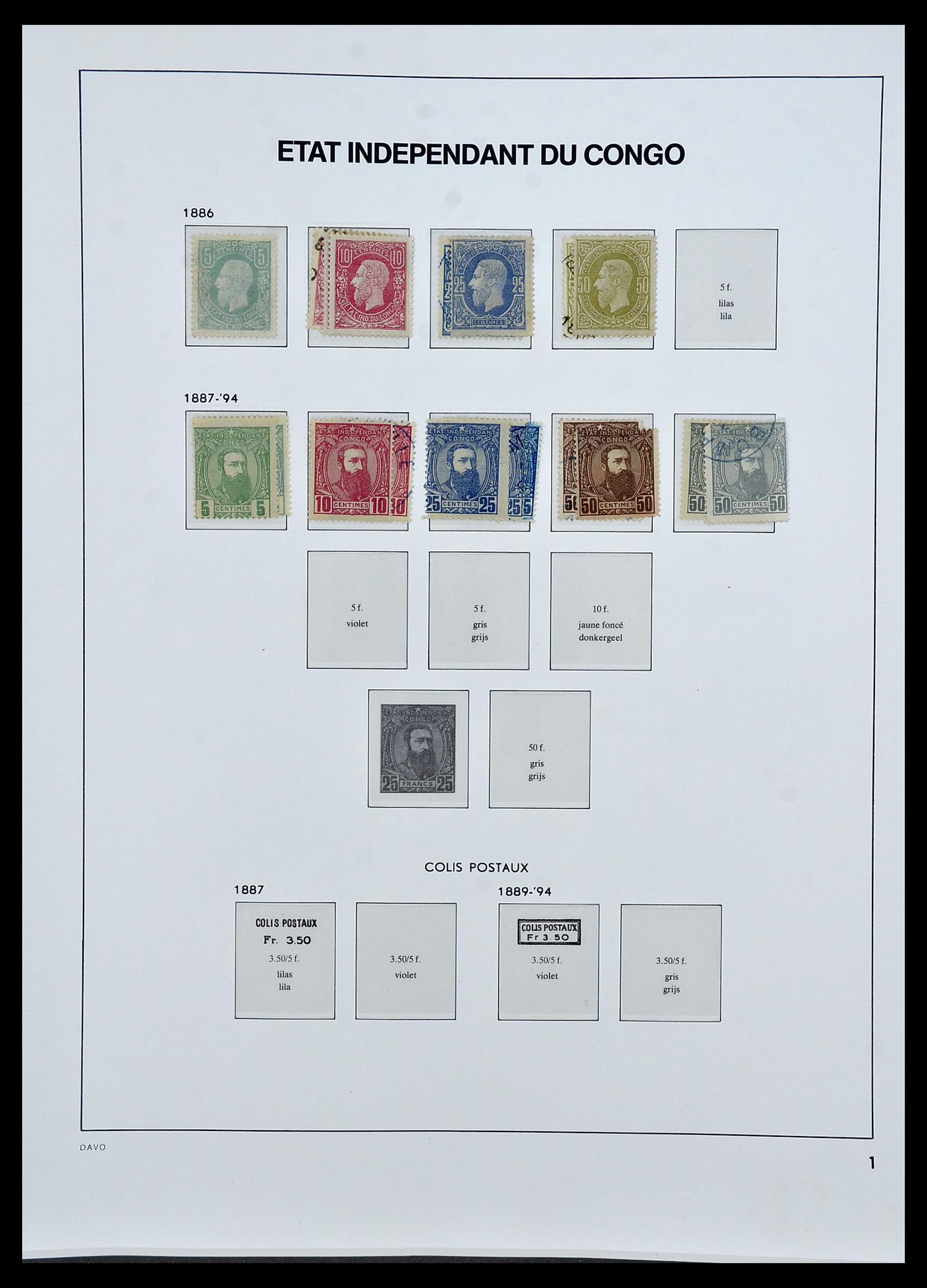 34522 001 - Postzegelverzameling 34522 Belgisch Congo 1886-1960.