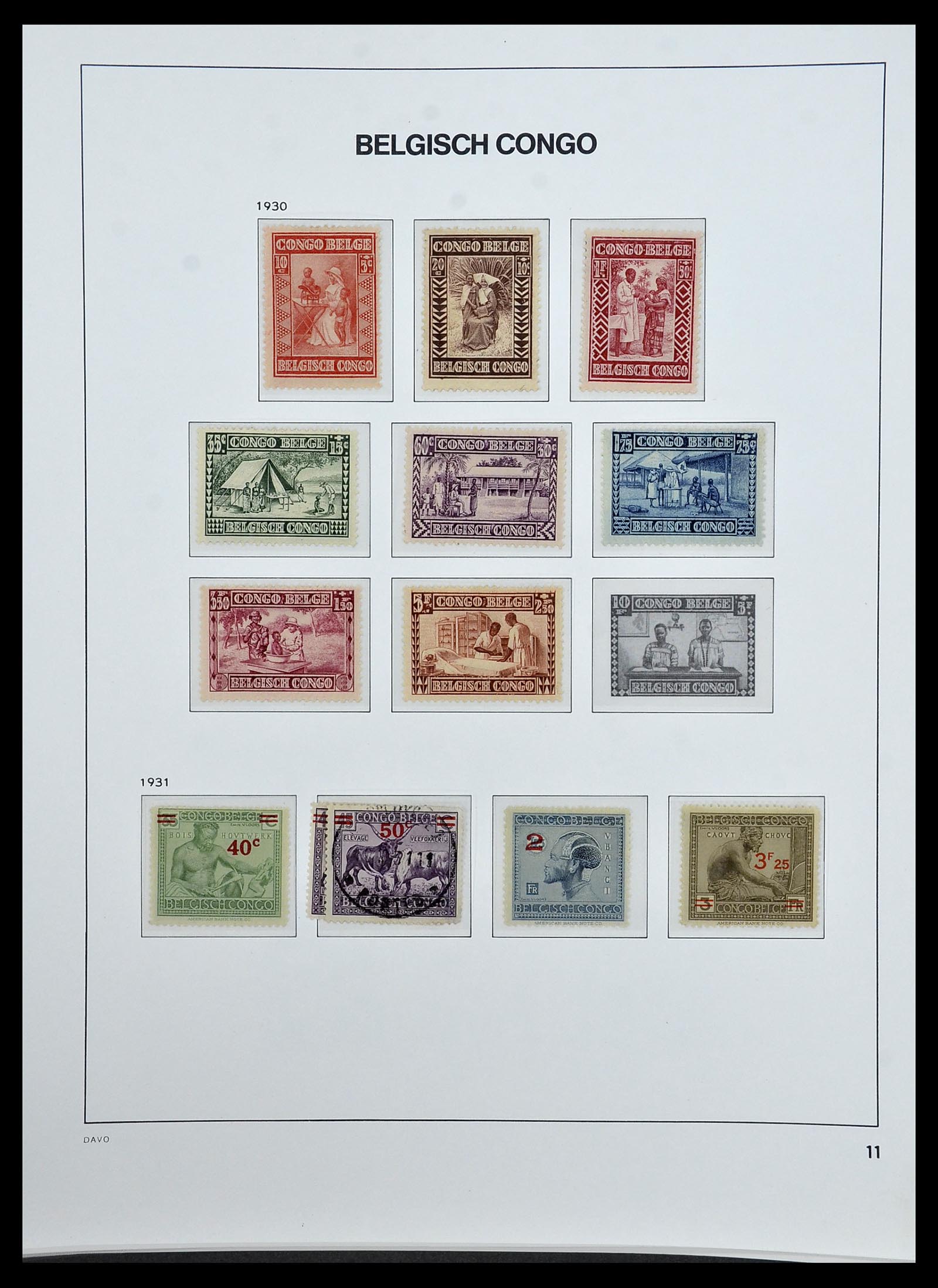 34522 011 - Postzegelverzameling 34522 Belgisch Congo 1886-1960.