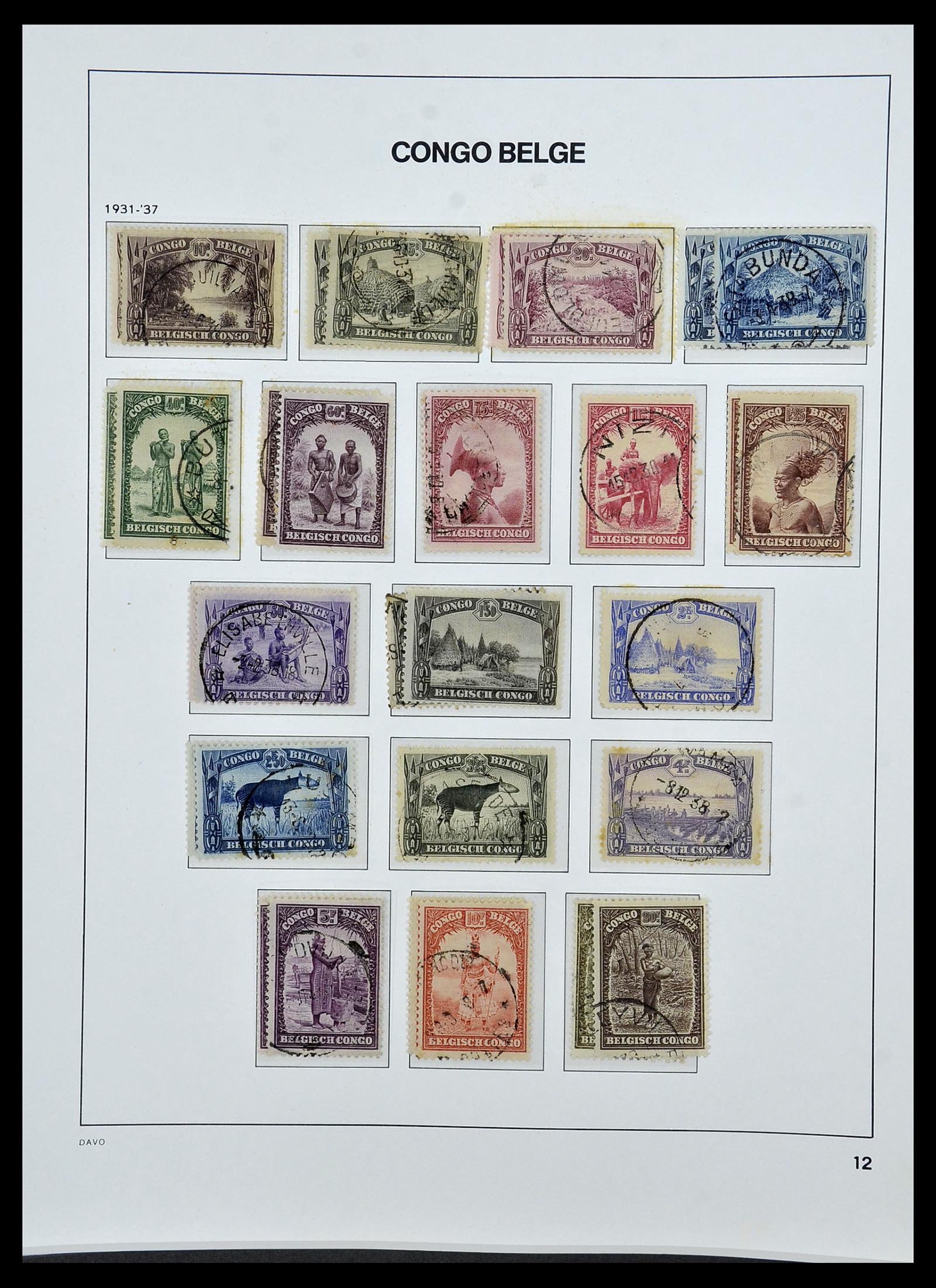 34522 012 - Postzegelverzameling 34522 Belgisch Congo 1886-1960.