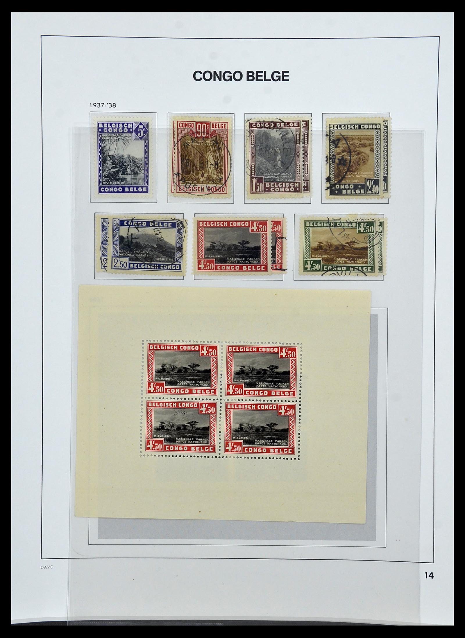 34522 014 - Postzegelverzameling 34522 Belgisch Congo 1886-1960.
