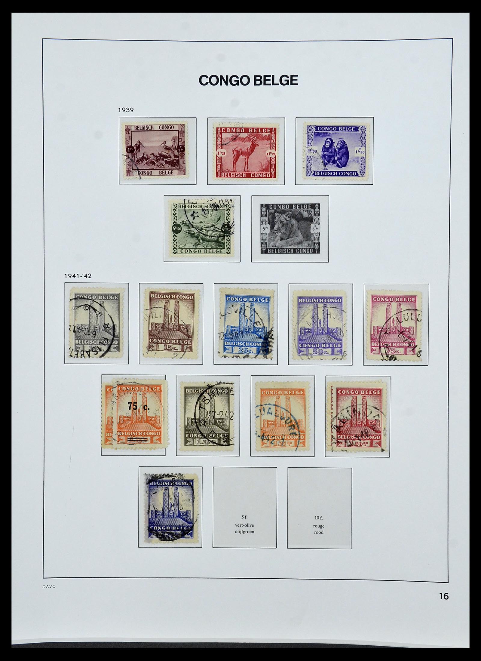 34522 016 - Postzegelverzameling 34522 Belgisch Congo 1886-1960.