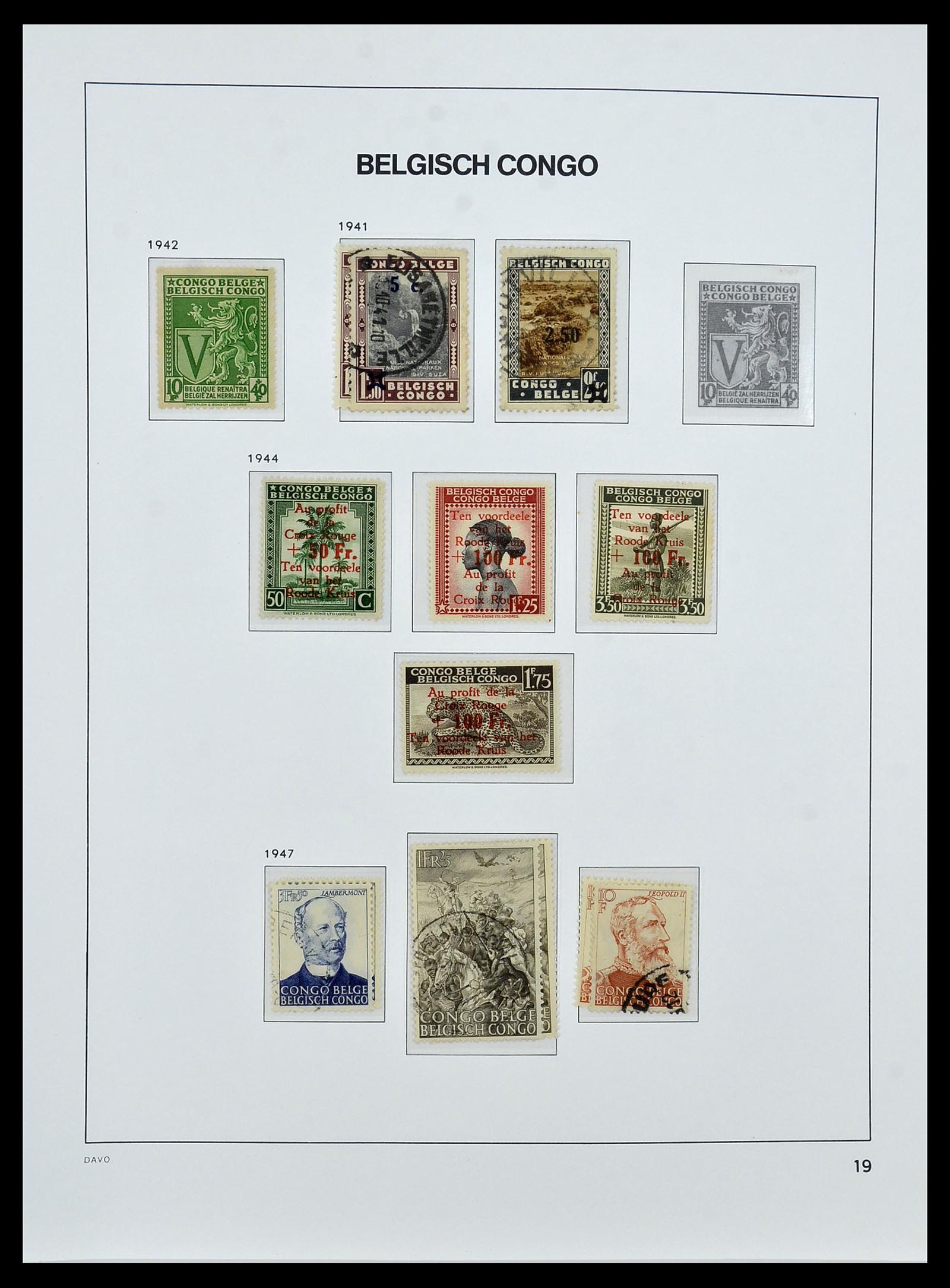 34522 019 - Postzegelverzameling 34522 Belgisch Congo 1886-1960.