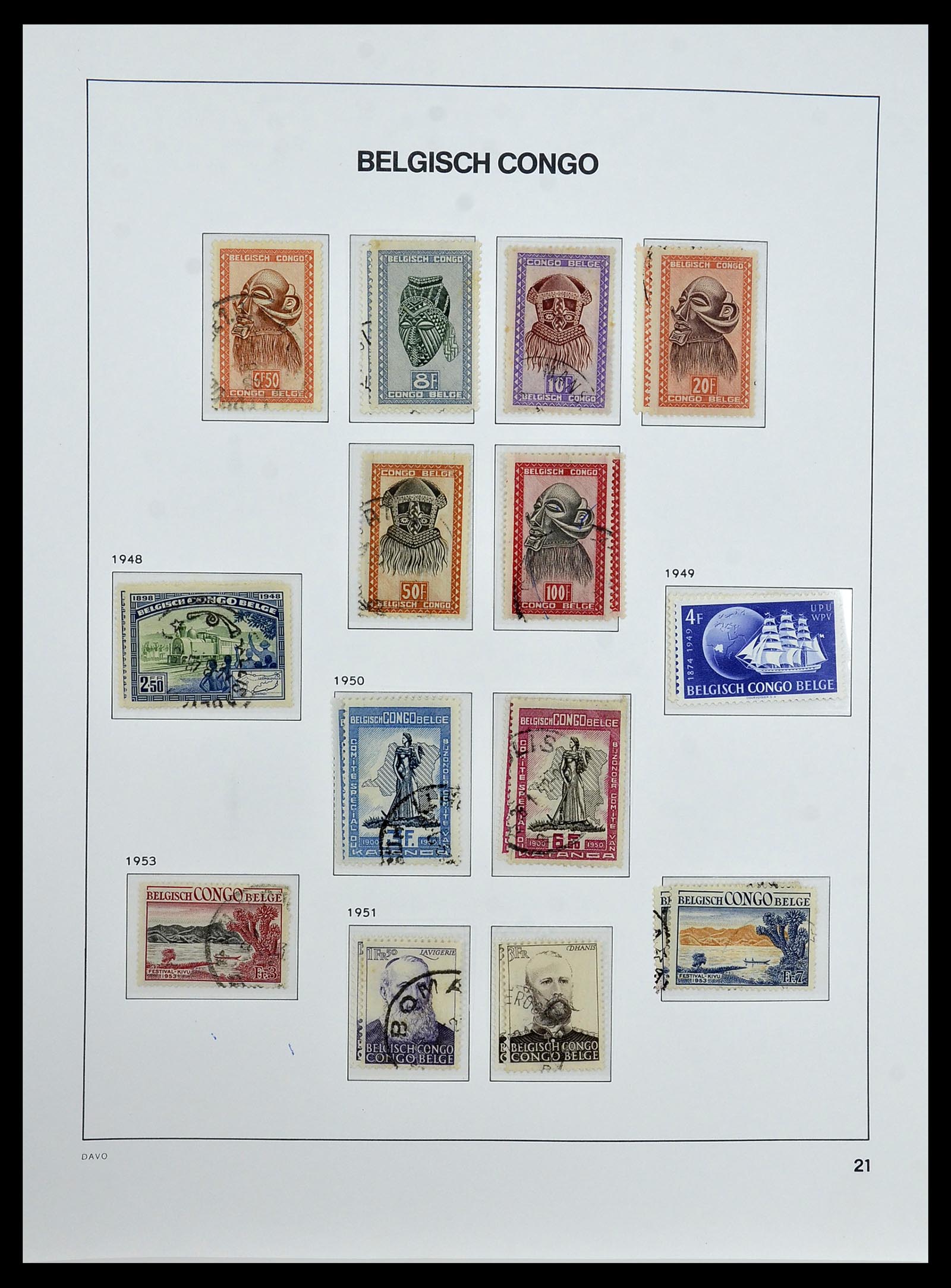 34522 021 - Postzegelverzameling 34522 Belgisch Congo 1886-1960.