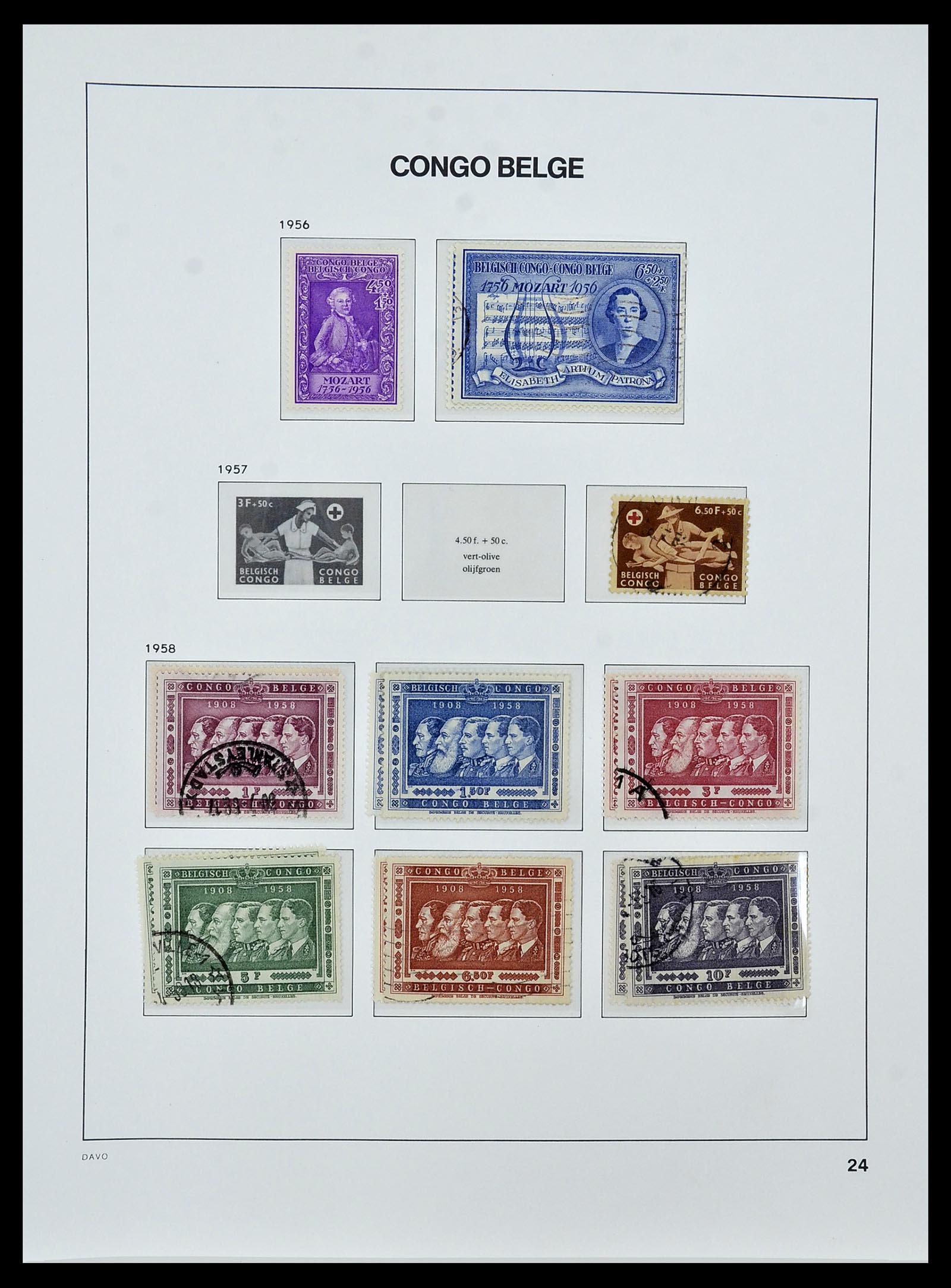 34522 024 - Postzegelverzameling 34522 Belgisch Congo 1886-1960.