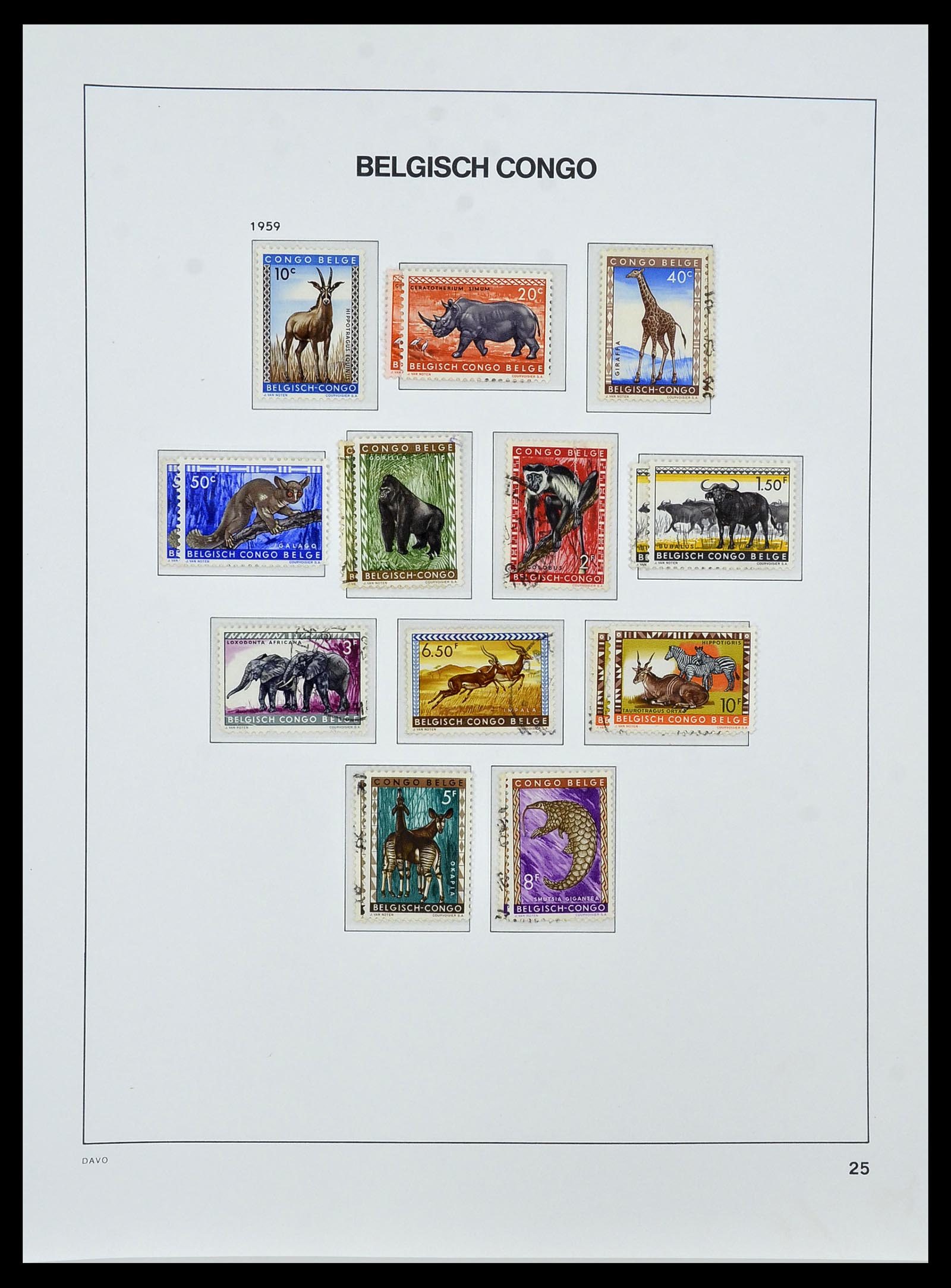 34522 025 - Postzegelverzameling 34522 Belgisch Congo 1886-1960.