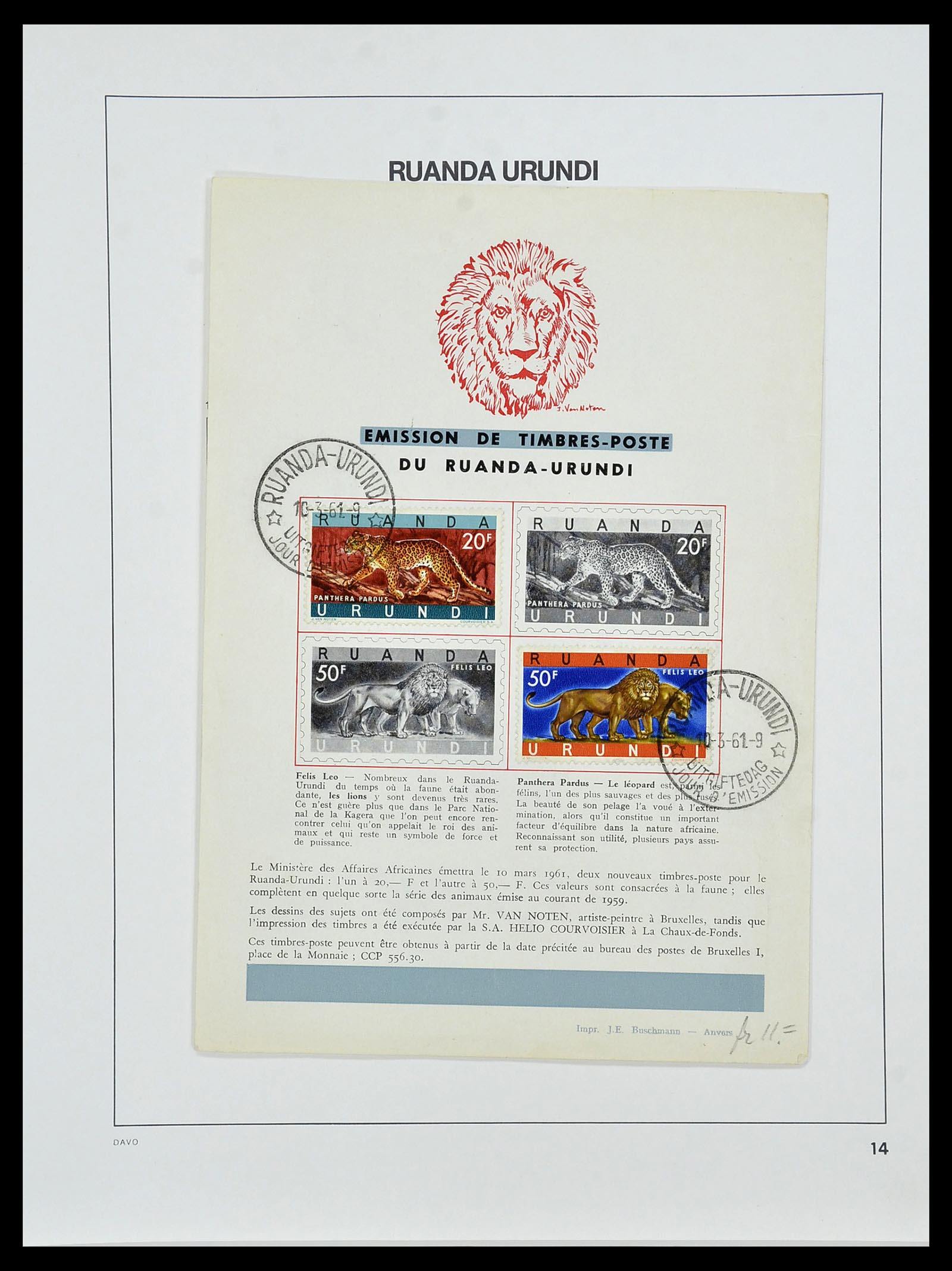 34522 045 - Postzegelverzameling 34522 Belgisch Congo 1886-1960.