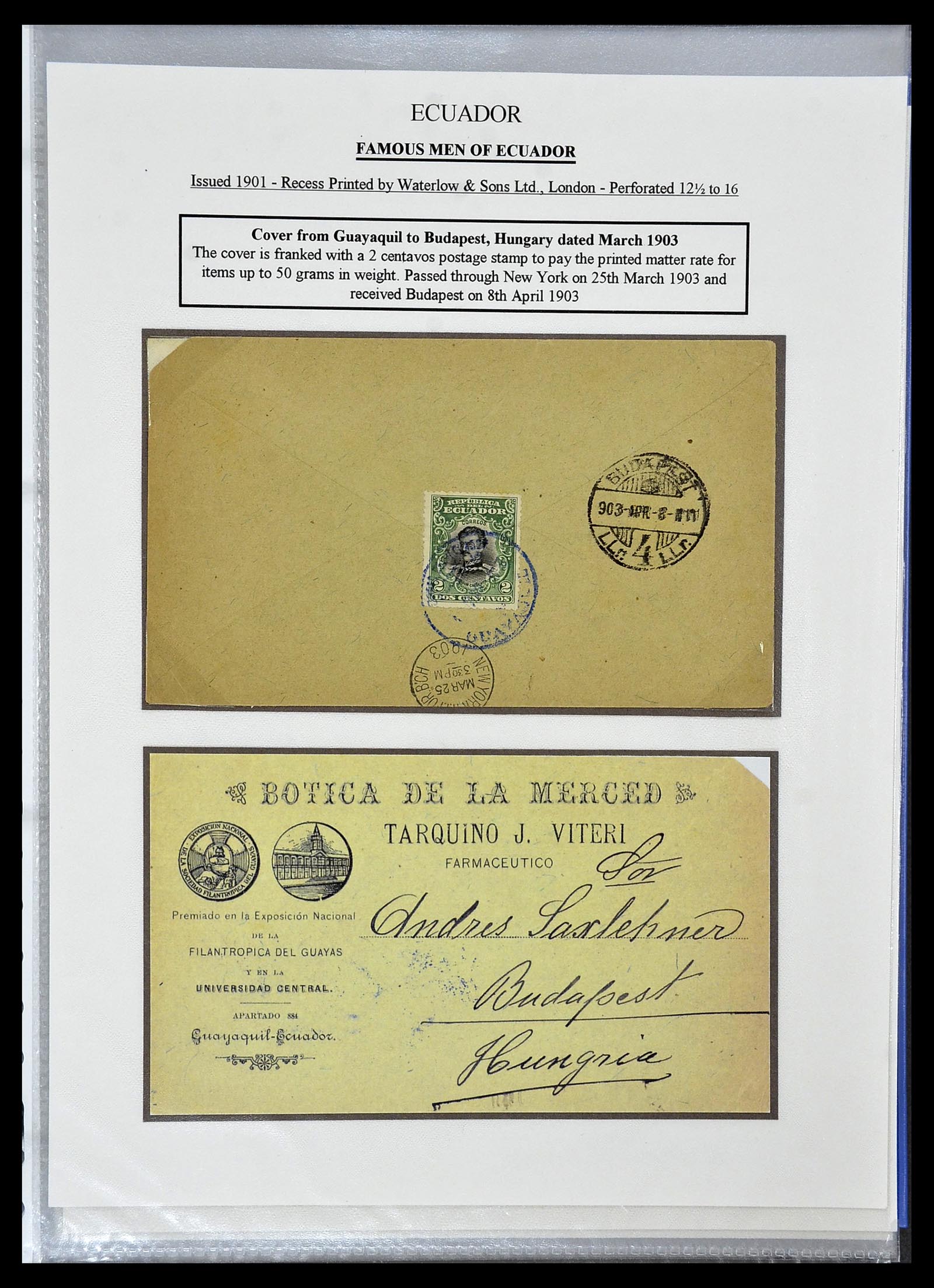 34523 014 - Postzegelverzameling 34523 Ecuador 1899-1952.