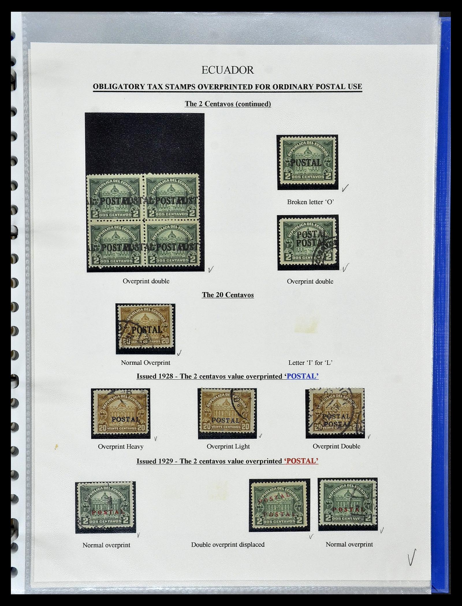 34523 045 - Postzegelverzameling 34523 Ecuador 1899-1952.