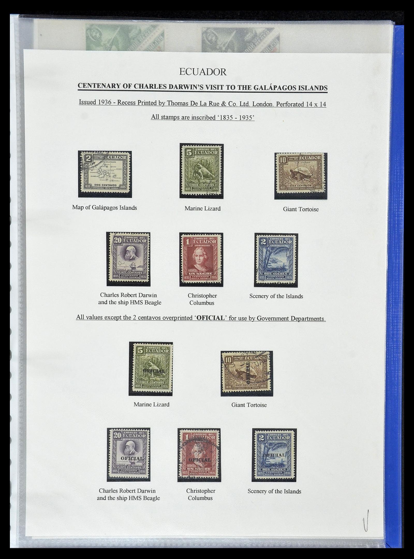 34523 053 - Postzegelverzameling 34523 Ecuador 1899-1952.