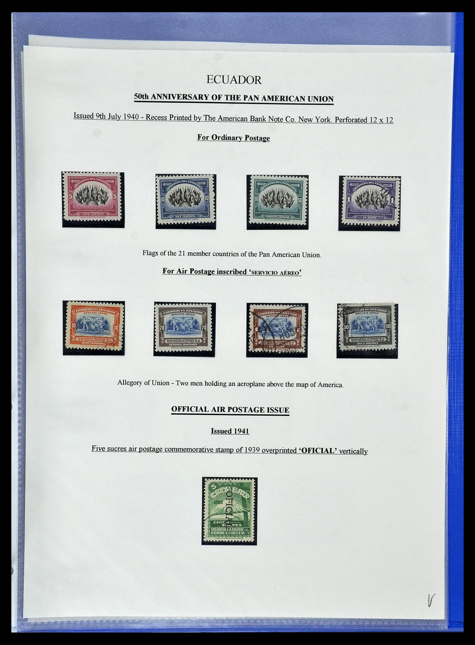 34523 067 - Postzegelverzameling 34523 Ecuador 1899-1952.