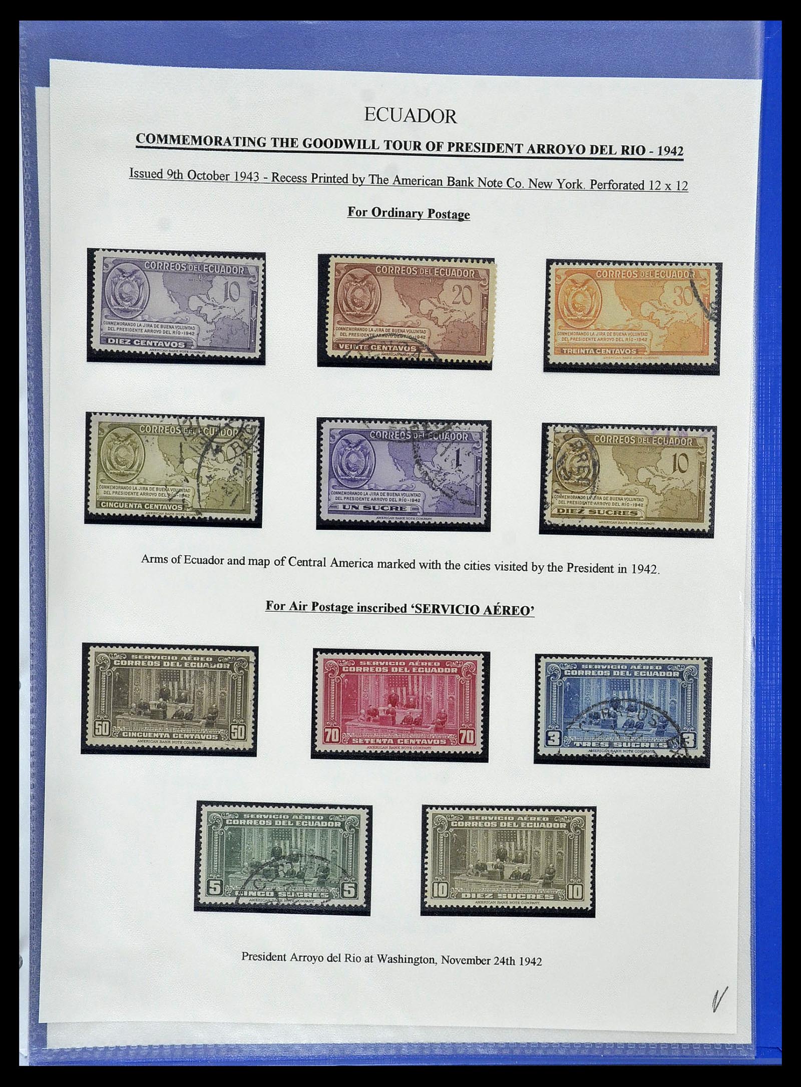 34523 068 - Postzegelverzameling 34523 Ecuador 1899-1952.