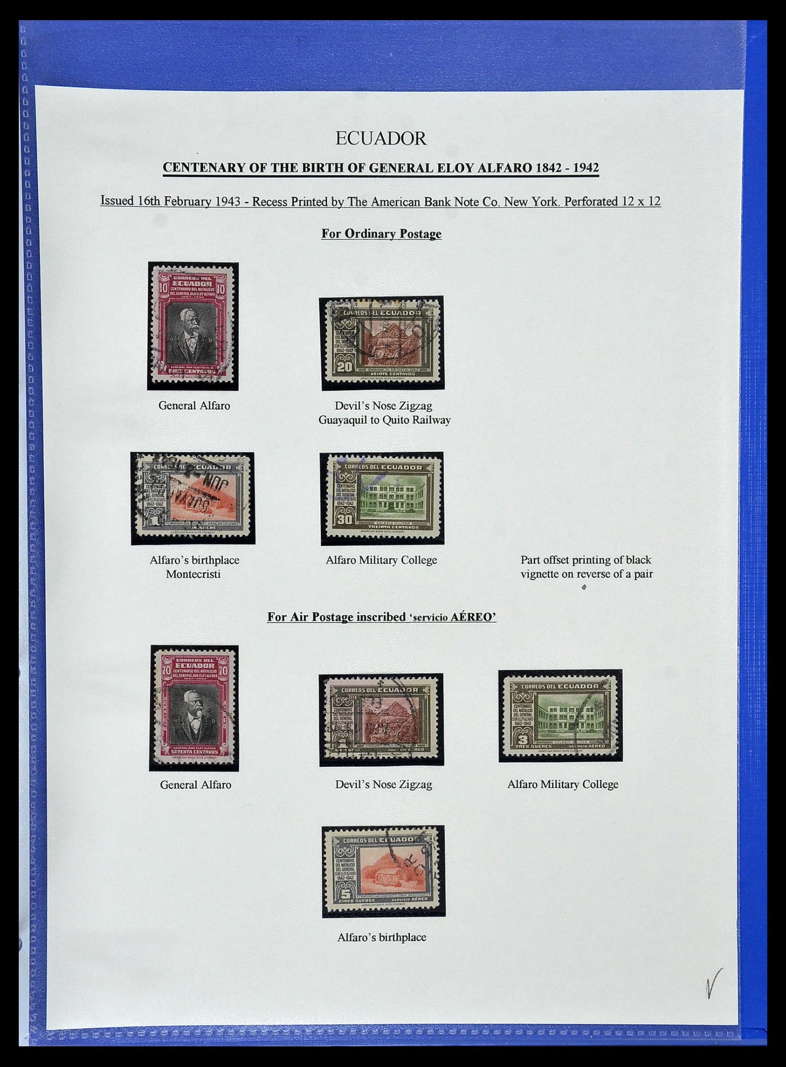 34523 069 - Postzegelverzameling 34523 Ecuador 1899-1952.
