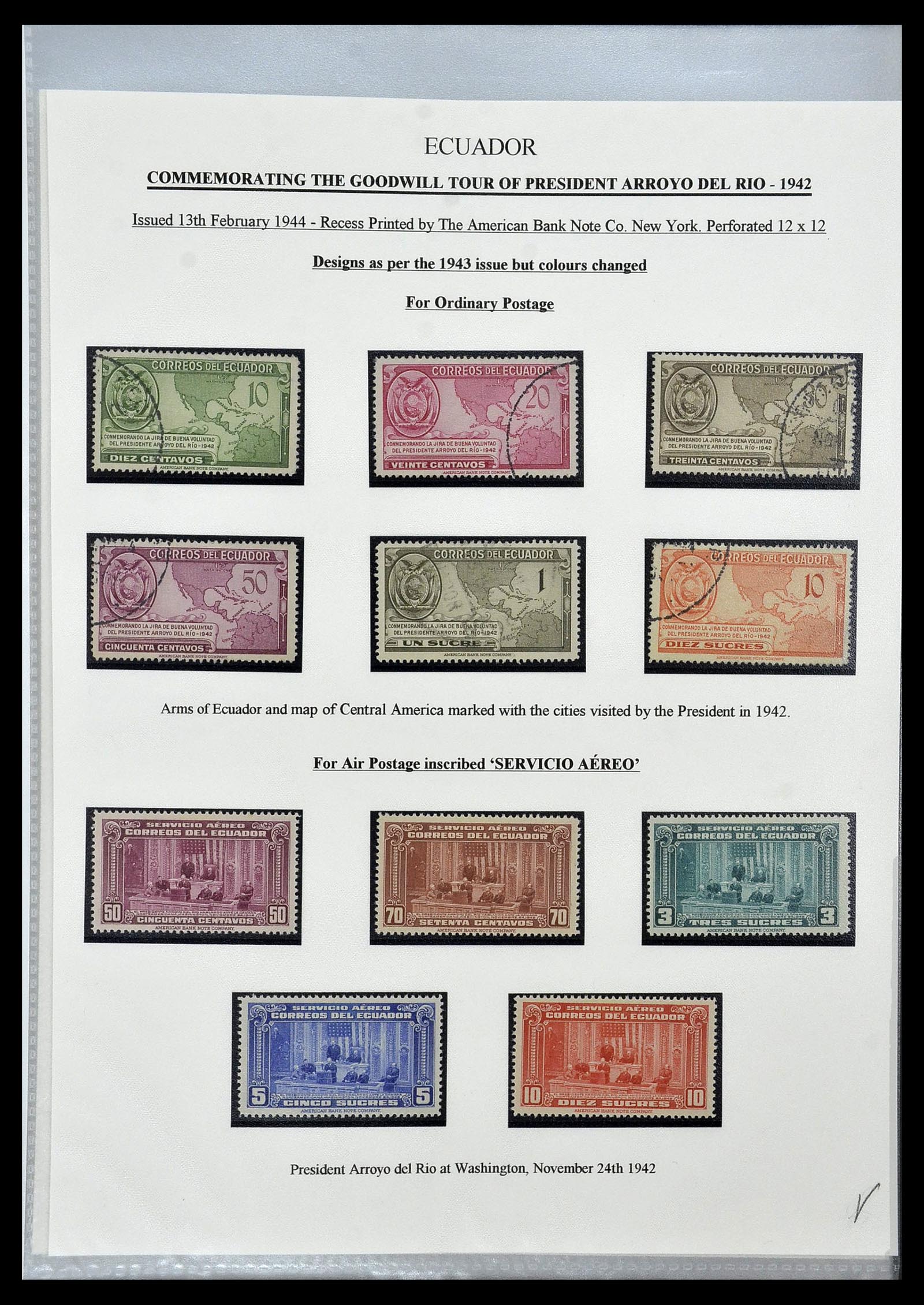 34523 071 - Postzegelverzameling 34523 Ecuador 1899-1952.