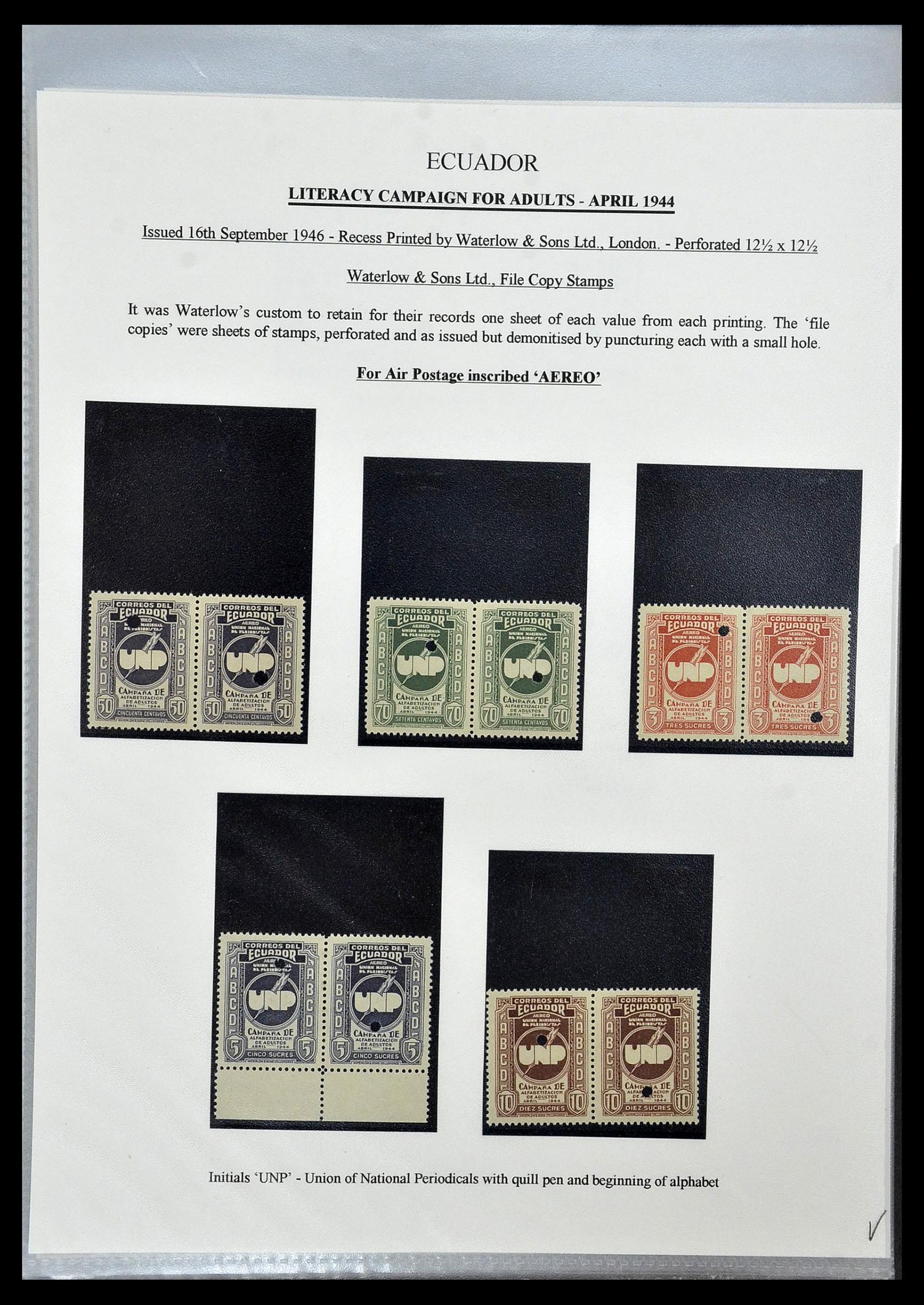 34523 075 - Postzegelverzameling 34523 Ecuador 1899-1952.