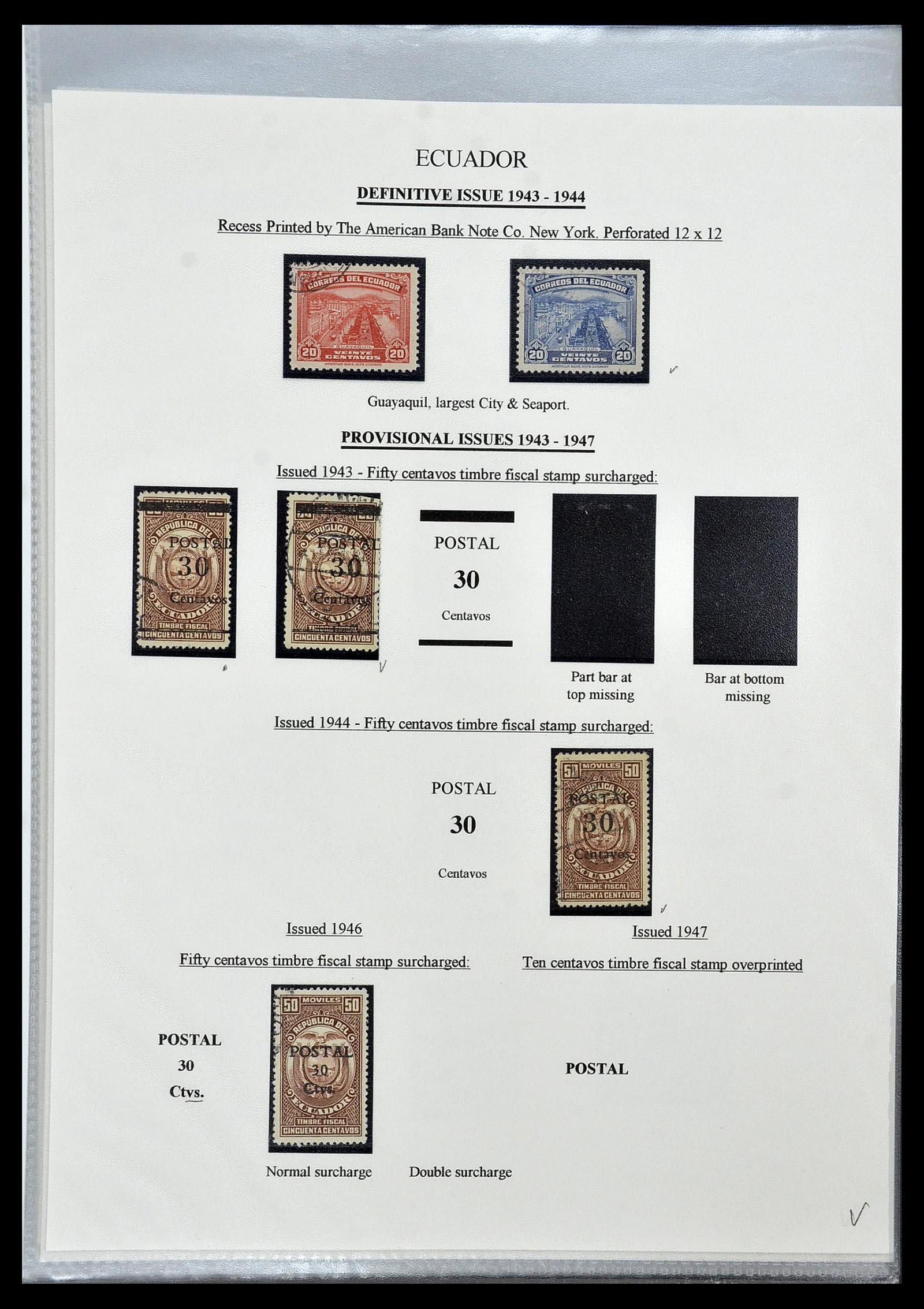 34523 076 - Postzegelverzameling 34523 Ecuador 1899-1952.